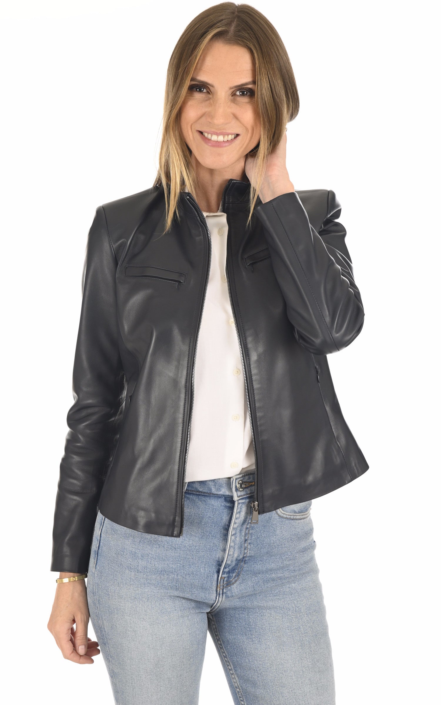 A "ANY FF" Marine La Canadienne Blouson Femme closed photo