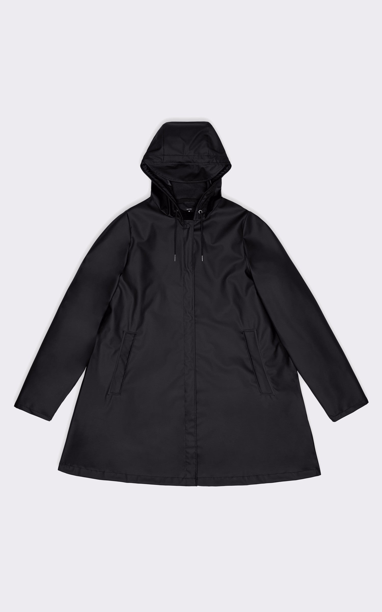A "18050 A-LINE JACKET" Noir Rains 3/4 Femme back photo