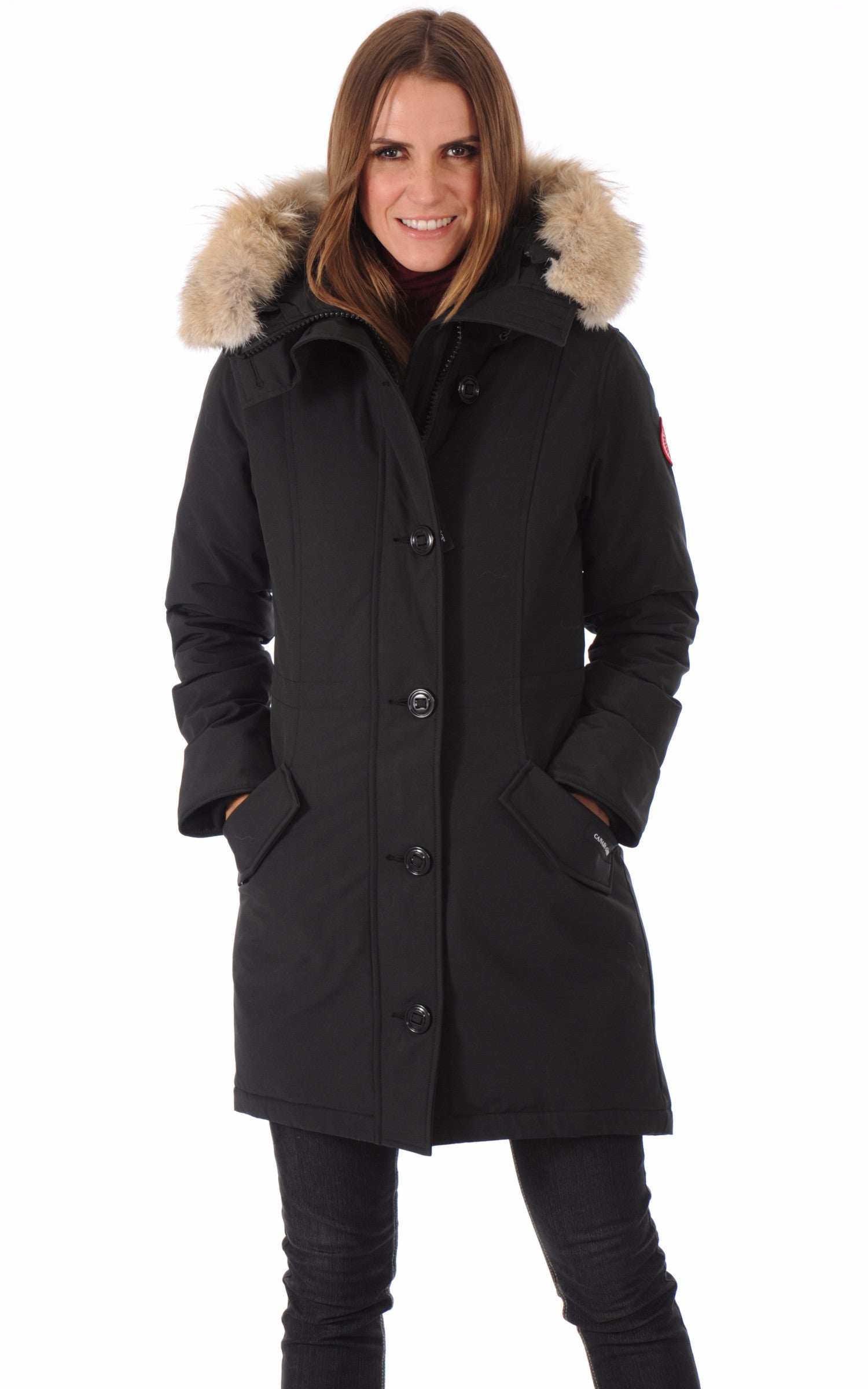 A "ROSSCLAIR 2580L" Noir Canada Goose 3/4 Doudoune Femme closed photo