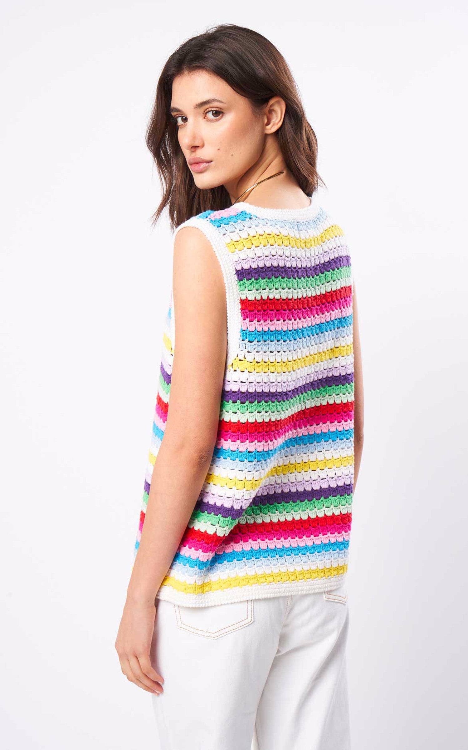A "DAMAS" Multi Les Tricots de Léa debardeur Femme closed photo