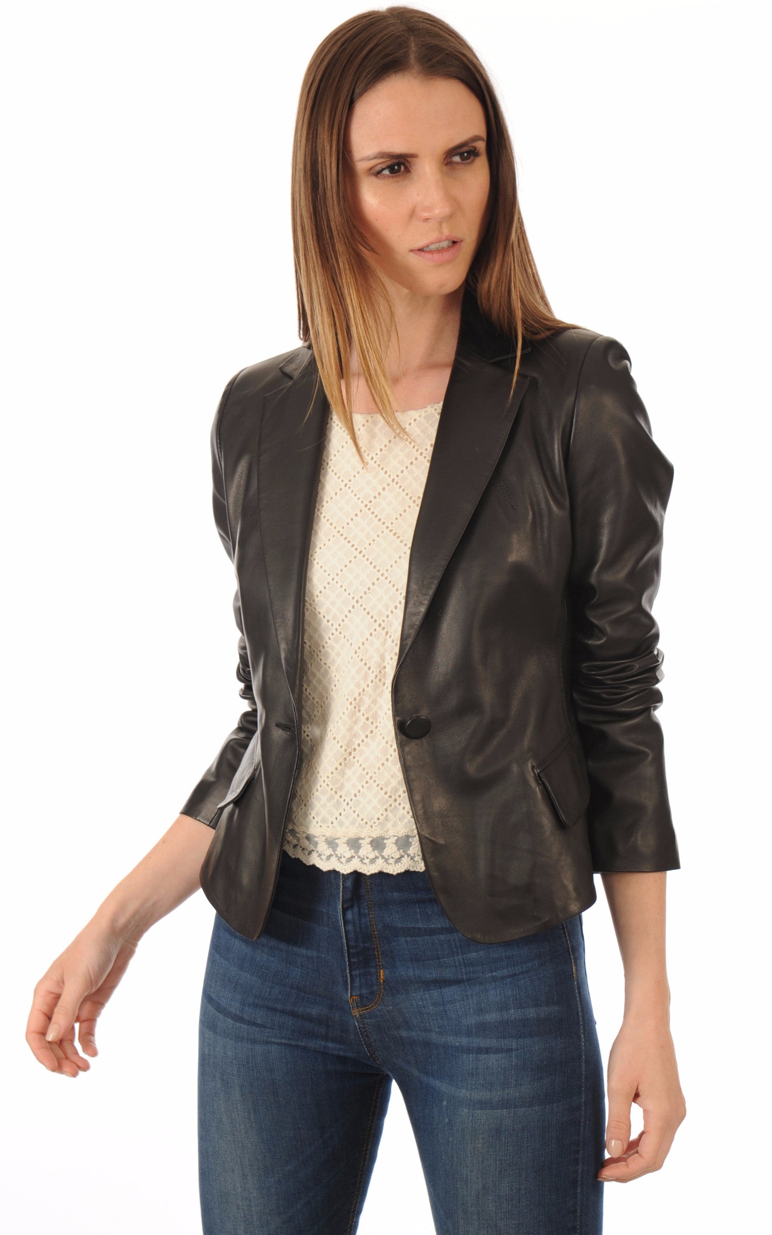 A "ELVINA FF" Noir La Canadienne Veste Femme opened photo