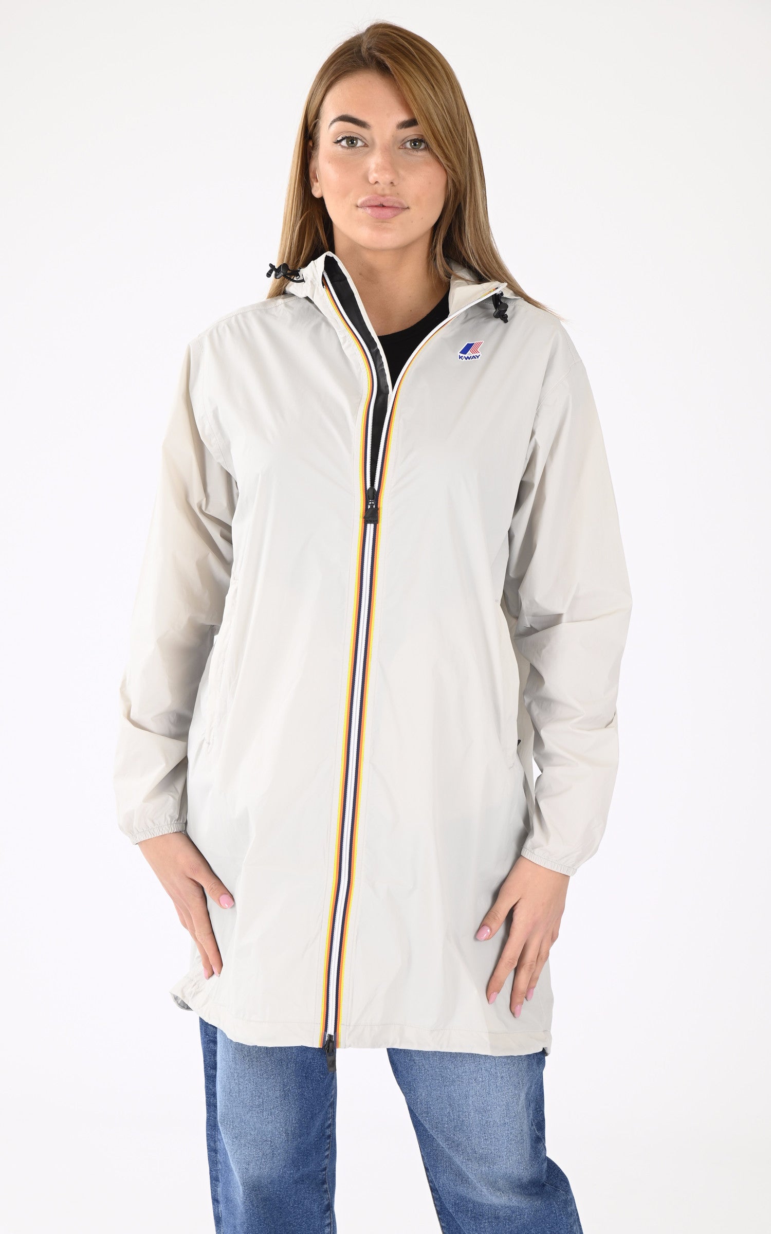 A "EIFFEL EAST K2132XW" Beige K-Way 3/4 Mixte closed photo 2