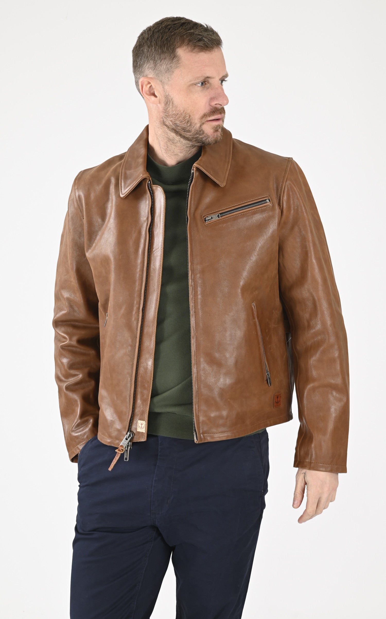 A "GAMBLER 103687" Cognac Iron&Resin Blouson Homme opened photo