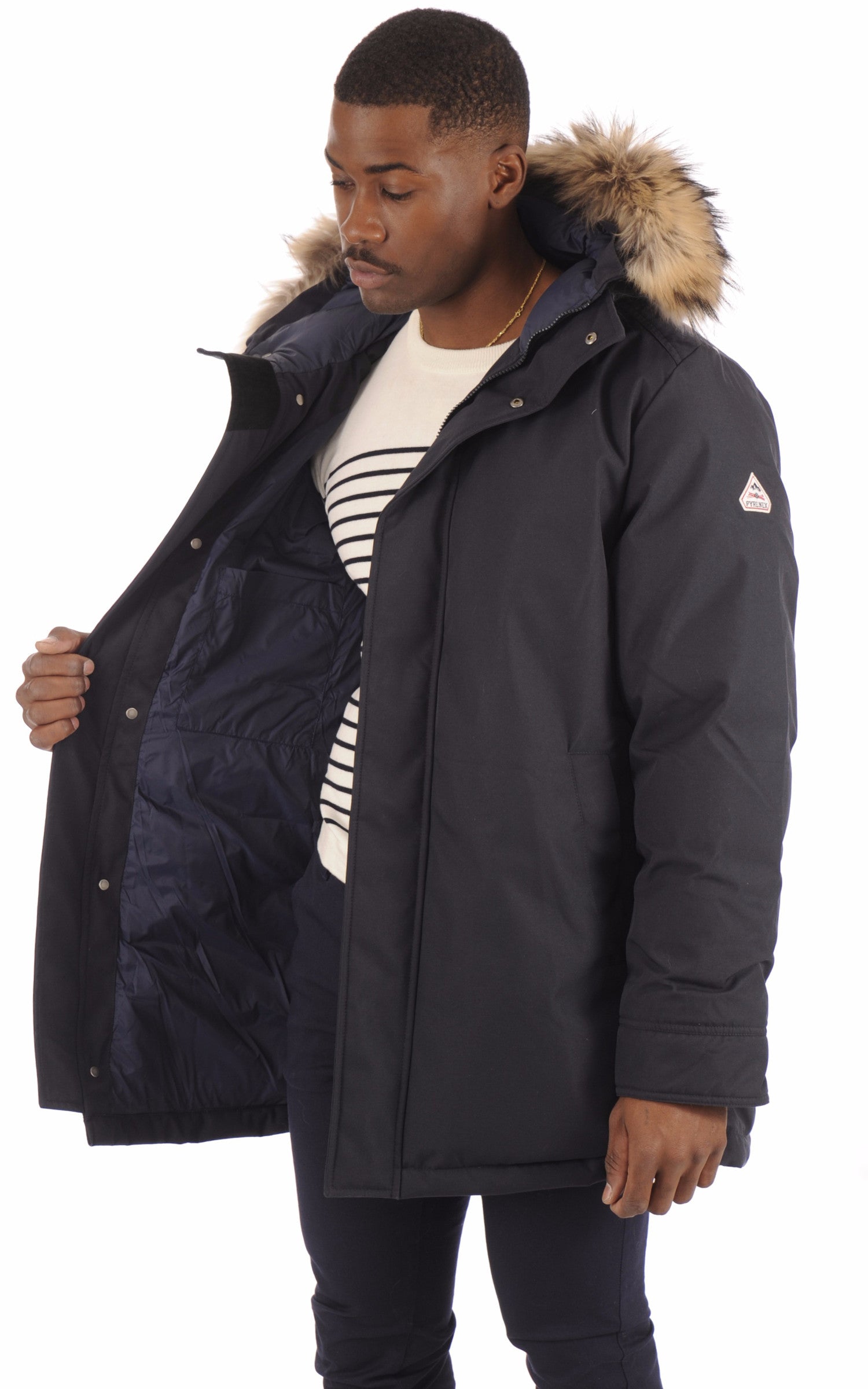A "ANNECY FUR" Amiral Pyrenex 3/4 Doudoune Homme interior photo
