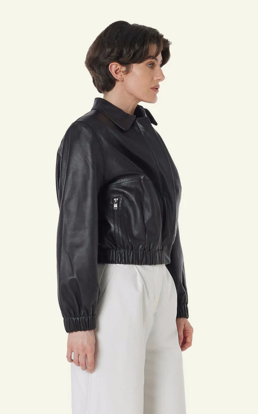 A "CLOTILDE" Black Serge Pariente Blouson Femme opened photo