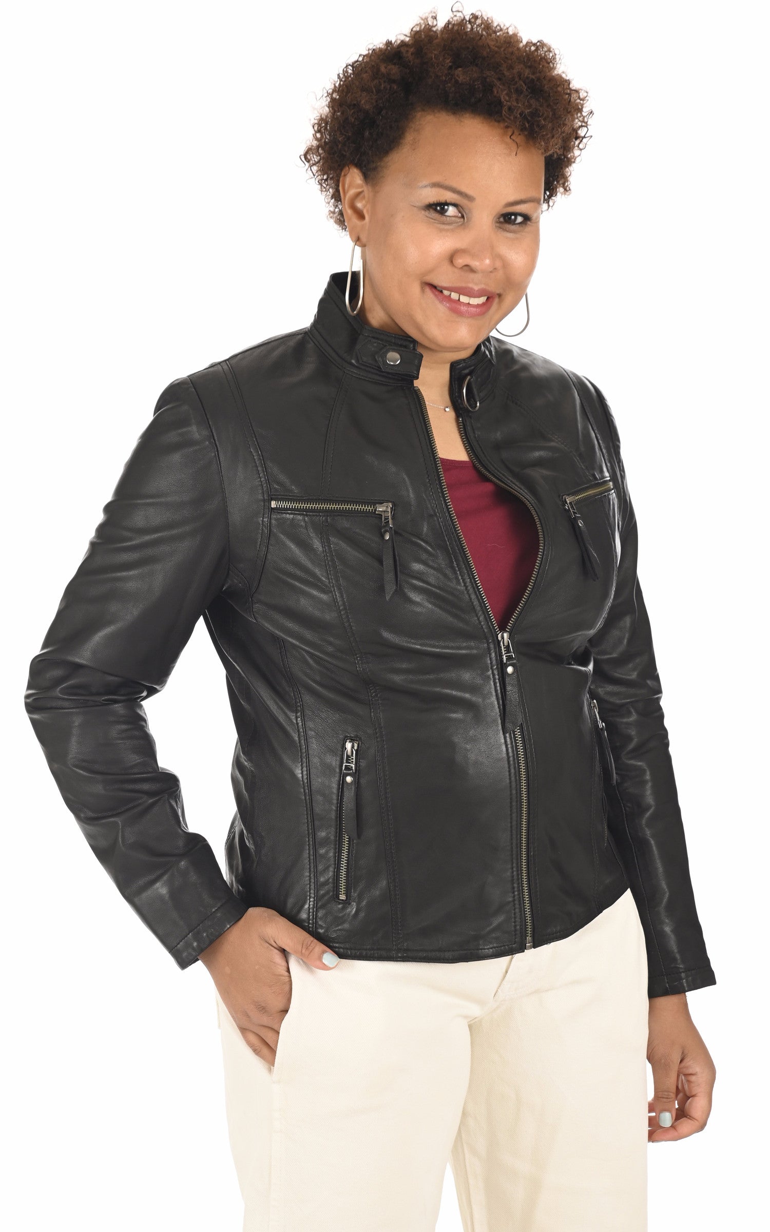 A "PP100" Noir La Canadienne Blouson Femme closed photo