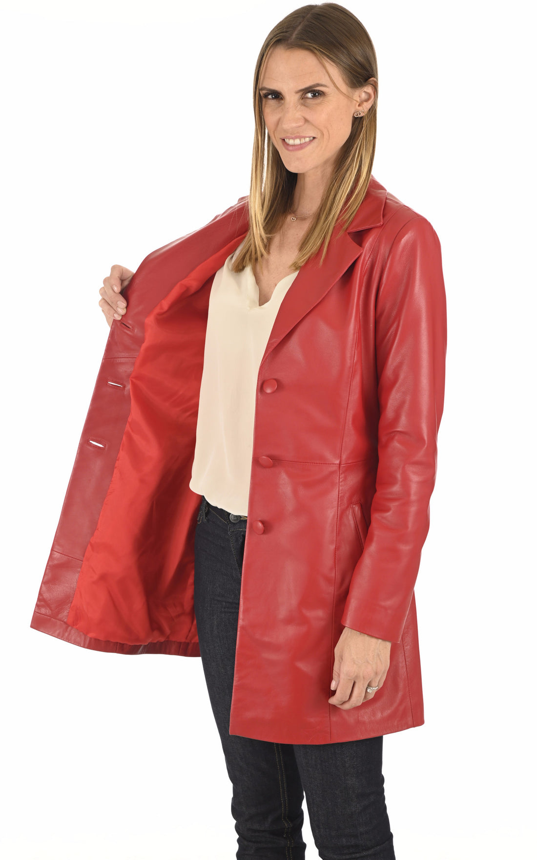 A "ADRIANA" Rouge La Canadienne Veste Femme opened photo