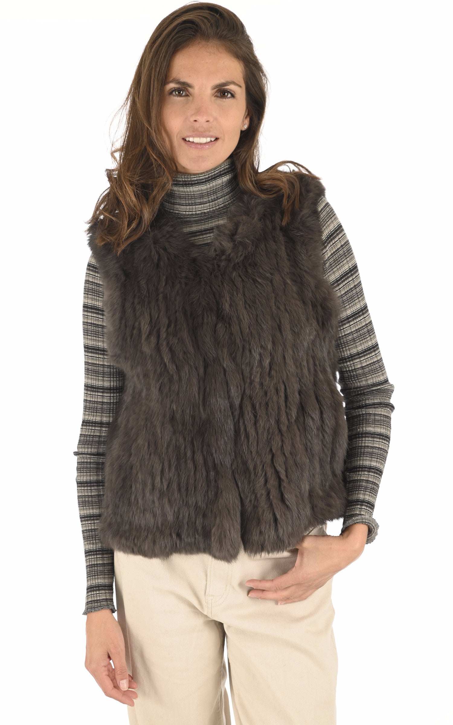 A "GILET 60" Marron La Canadienne Veste Femme closed photo 2