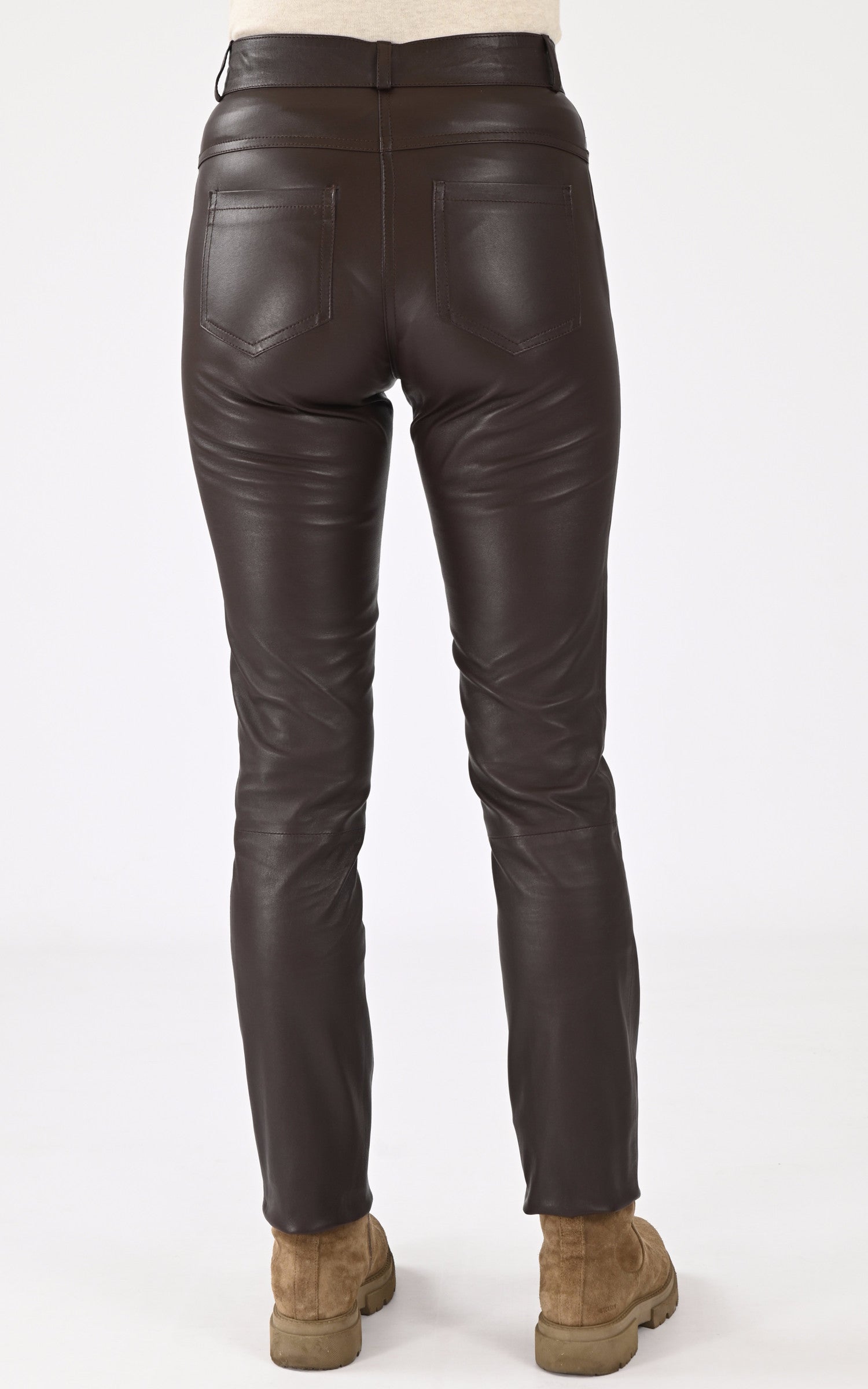A "JEAN" Chocolat La Canadienne Pantalon Femme back photo