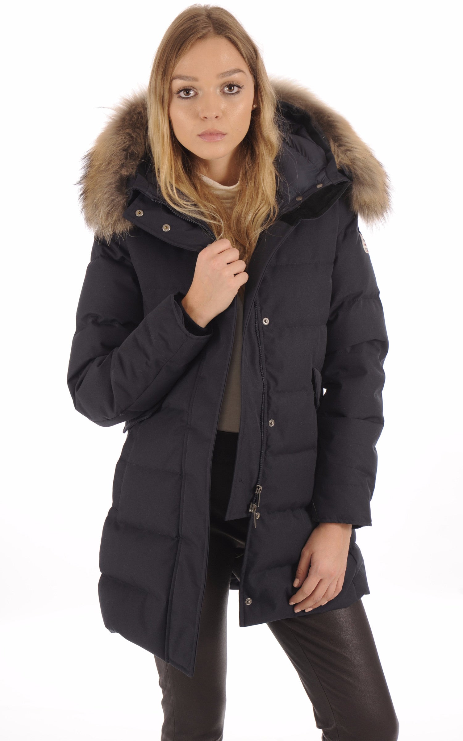 A "GRENOBLE FUR" Amiral Pyrenex 3/4 Doudoune Femme opened photo