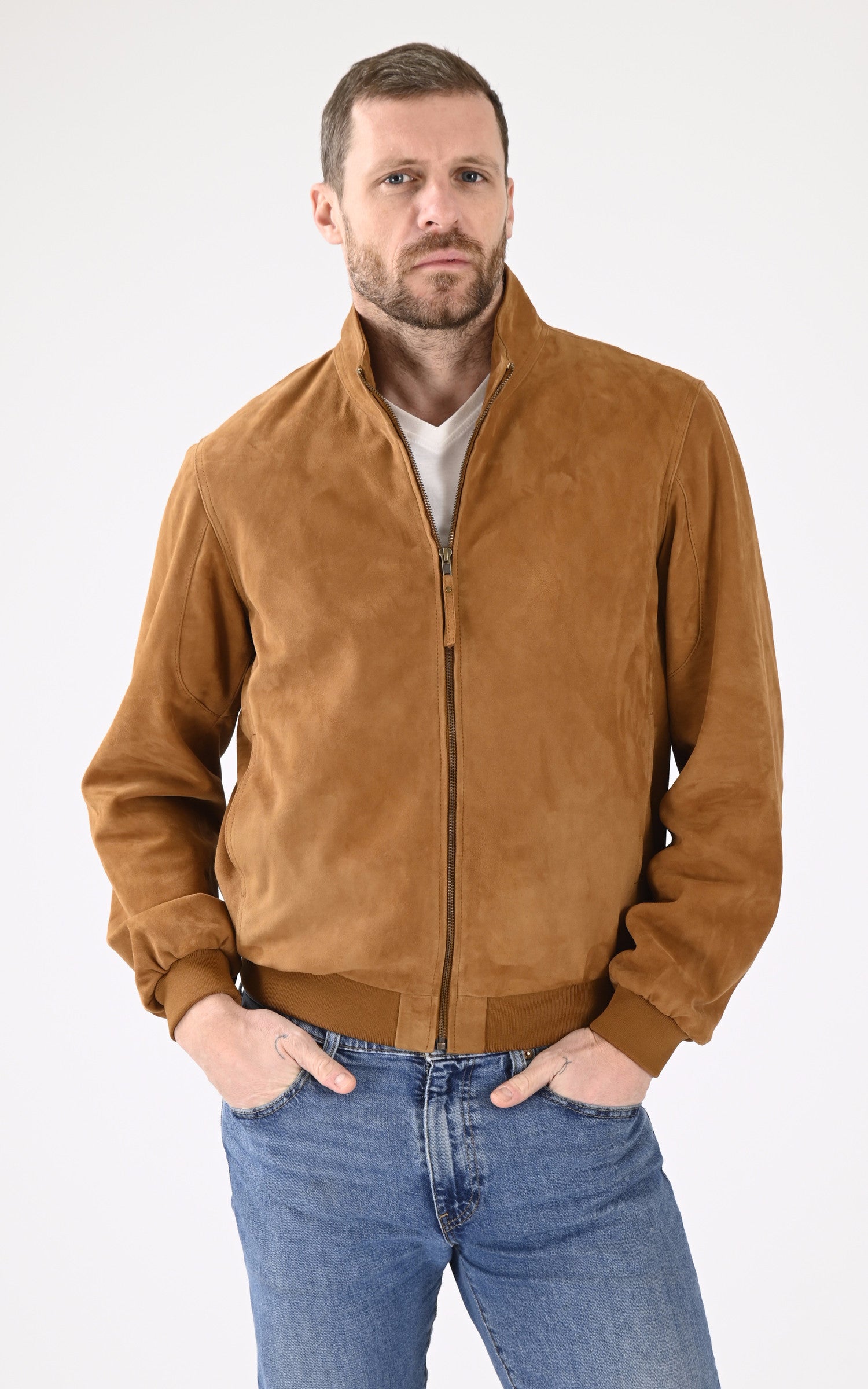 A "EXPO" Cognac Serge Pariente Blouson Homme closed photo