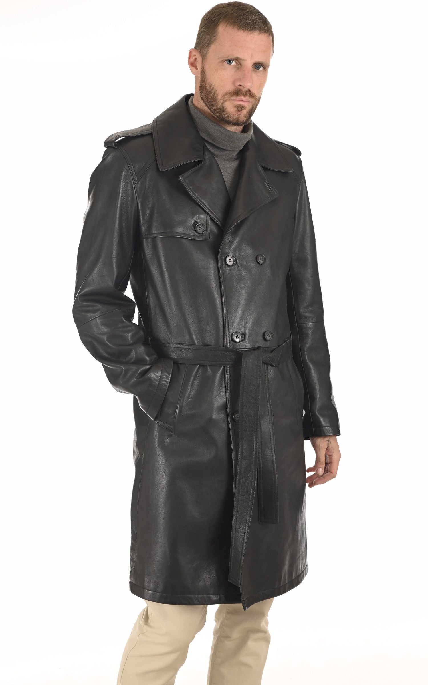 A "GEORGES" Noir La Canadienne Manteau Homme closed photo
