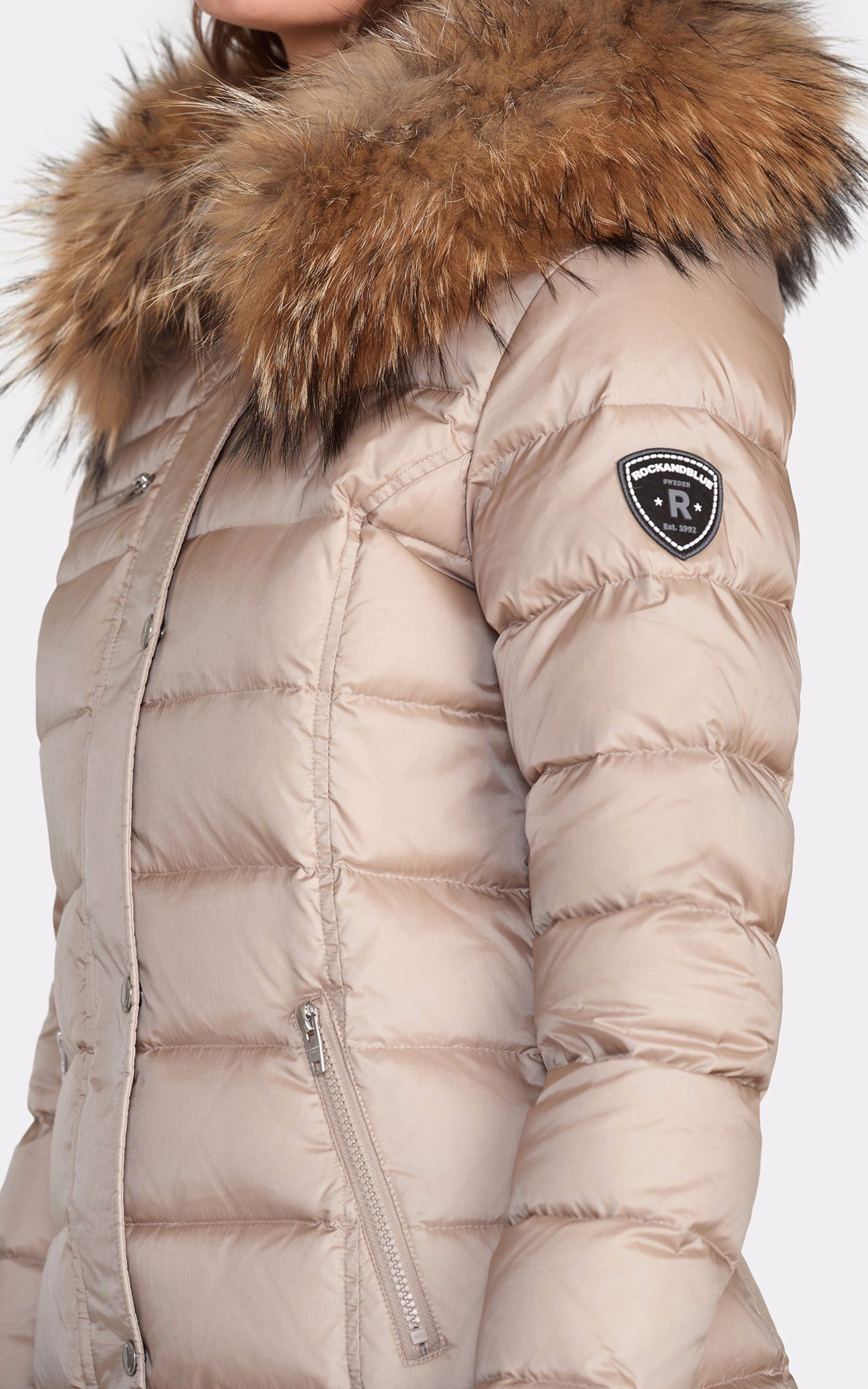 A "JOYCE COAT 22567-3021" Beige Rock and Blue 3/4 Doudoune Femme interior photo 3