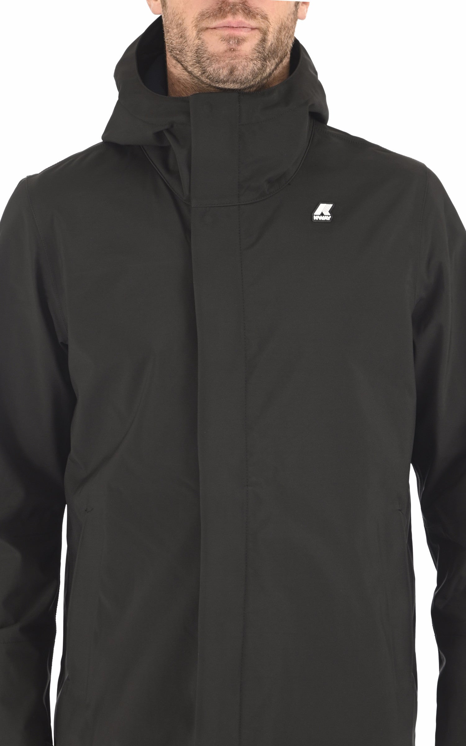 A "THOMAS BONDED K7126WW" Noir K-Way 3/4 Homme details photo 5