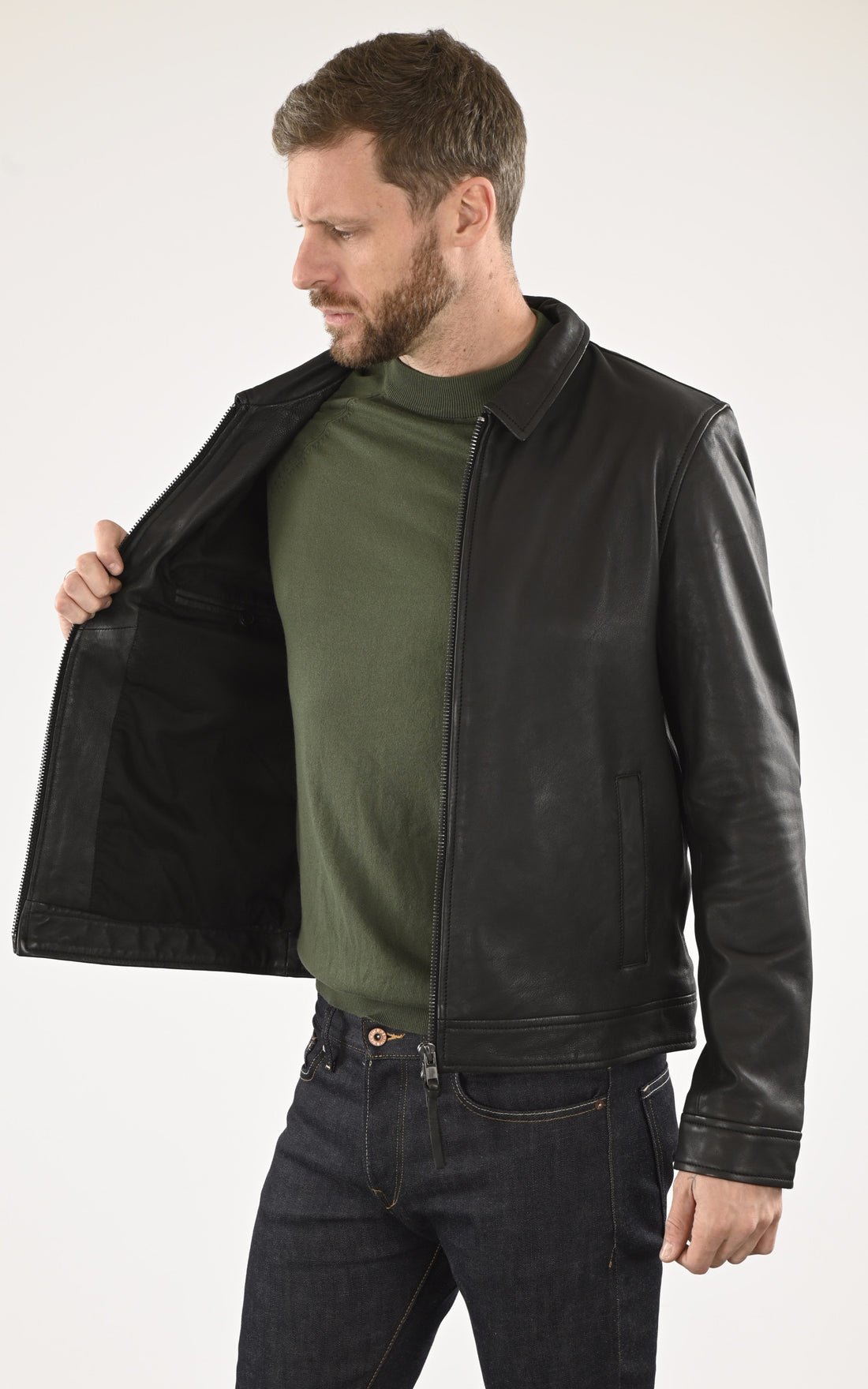 A "TYSON" Noir Serge Pariente Blouson Homme opened photo