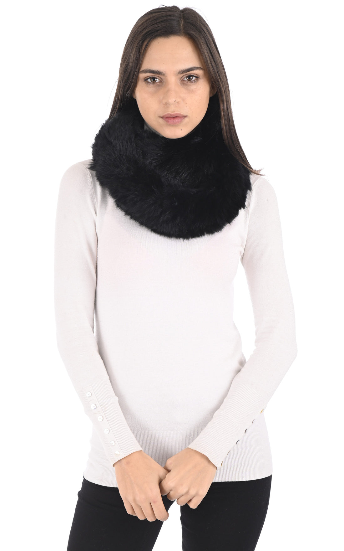 A "SNOOD" Noir La Canadienne Snood Femme opened photo
