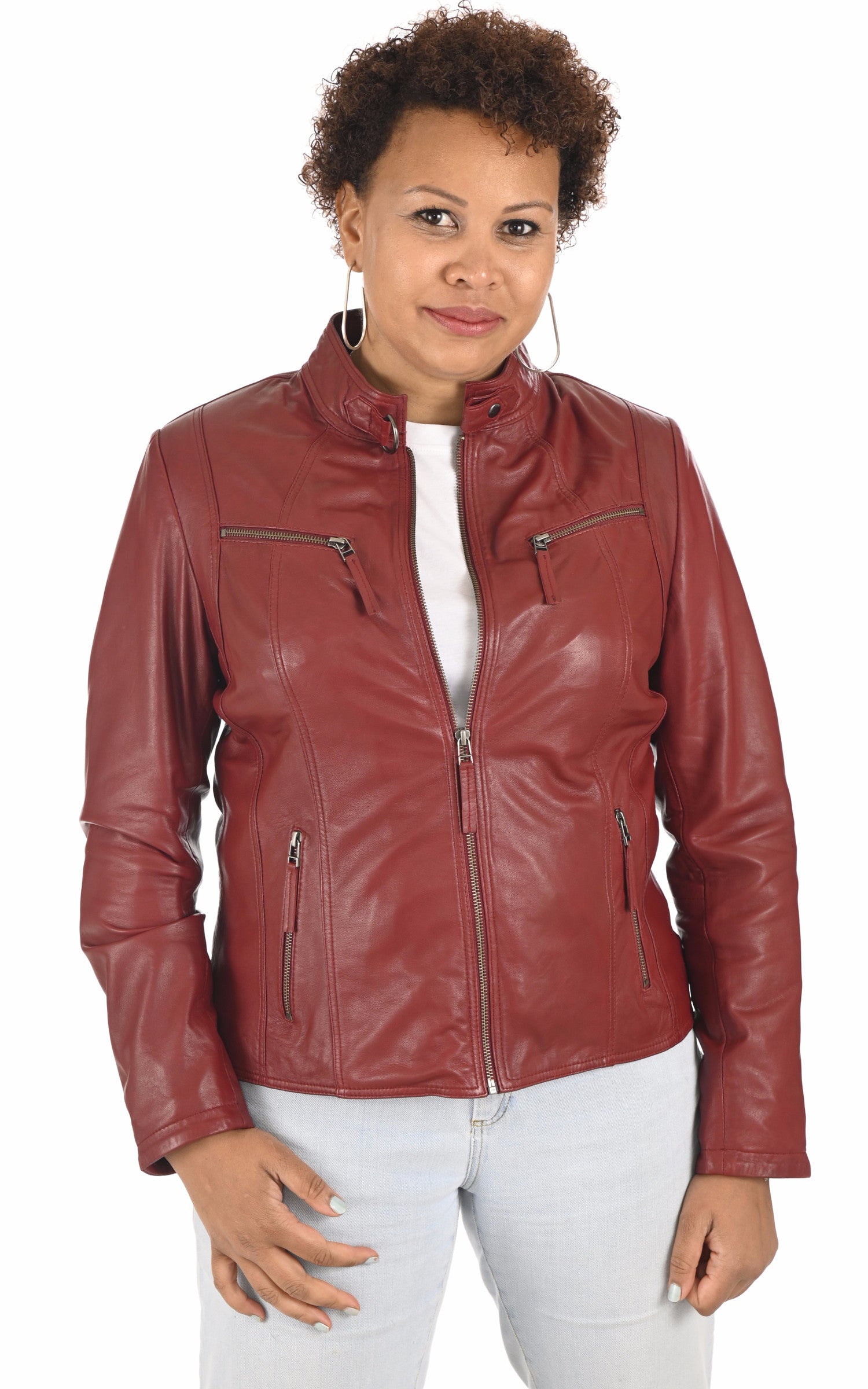 A "PP100" Rouge La Canadienne Blouson Femme closed photo