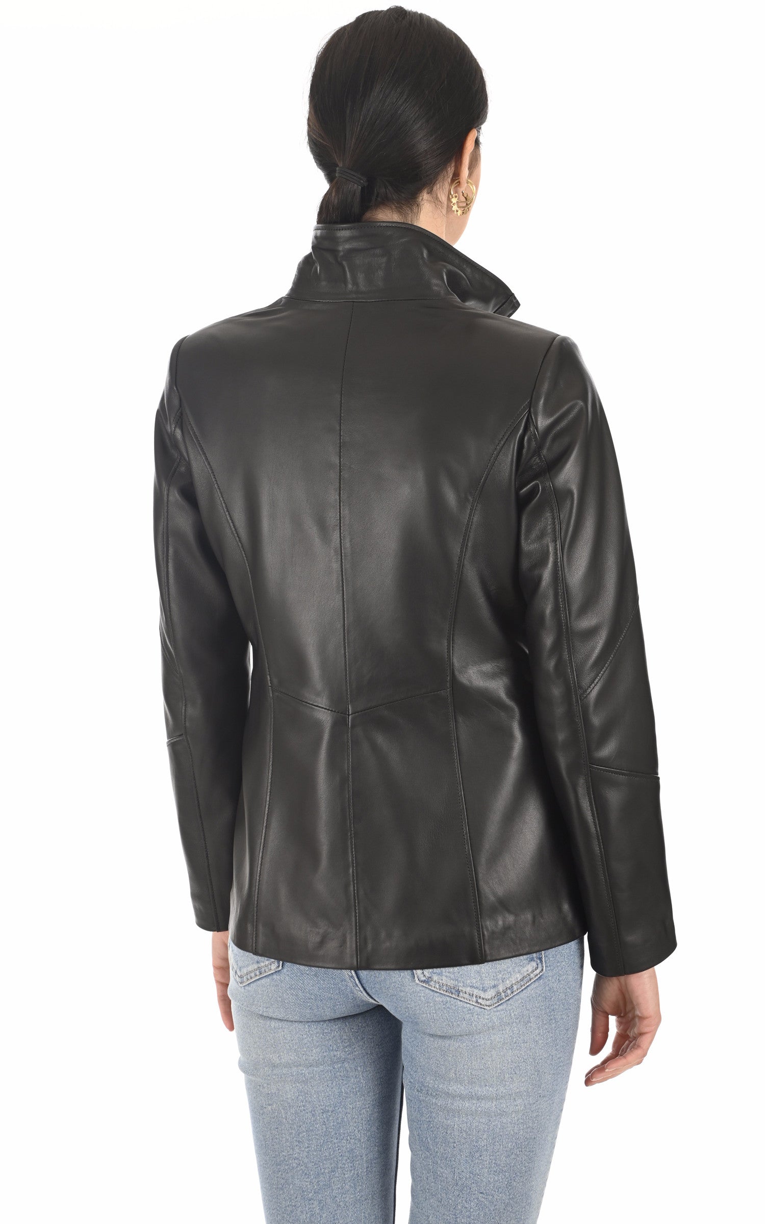 A "FATIMA" Noir La Canadienne Blouson Femme back photo