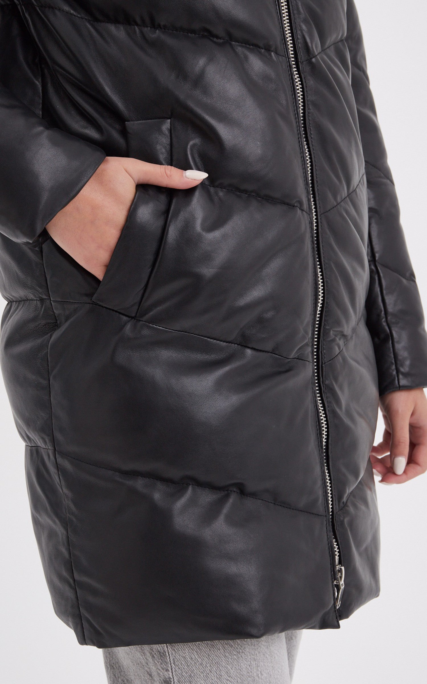 A "OLGAR 103089" Noir Rose Garden 3/4 Doudoune Femme details photo 5