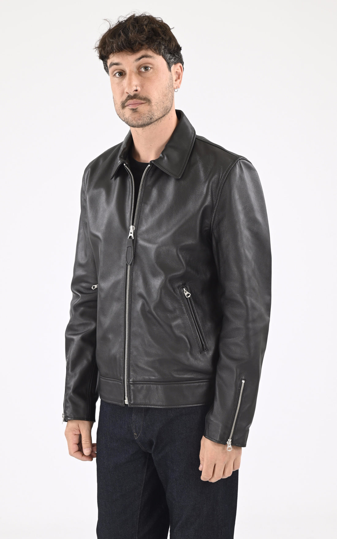 A "LC TAMPA" Noir Schott Blouson Homme opened photo