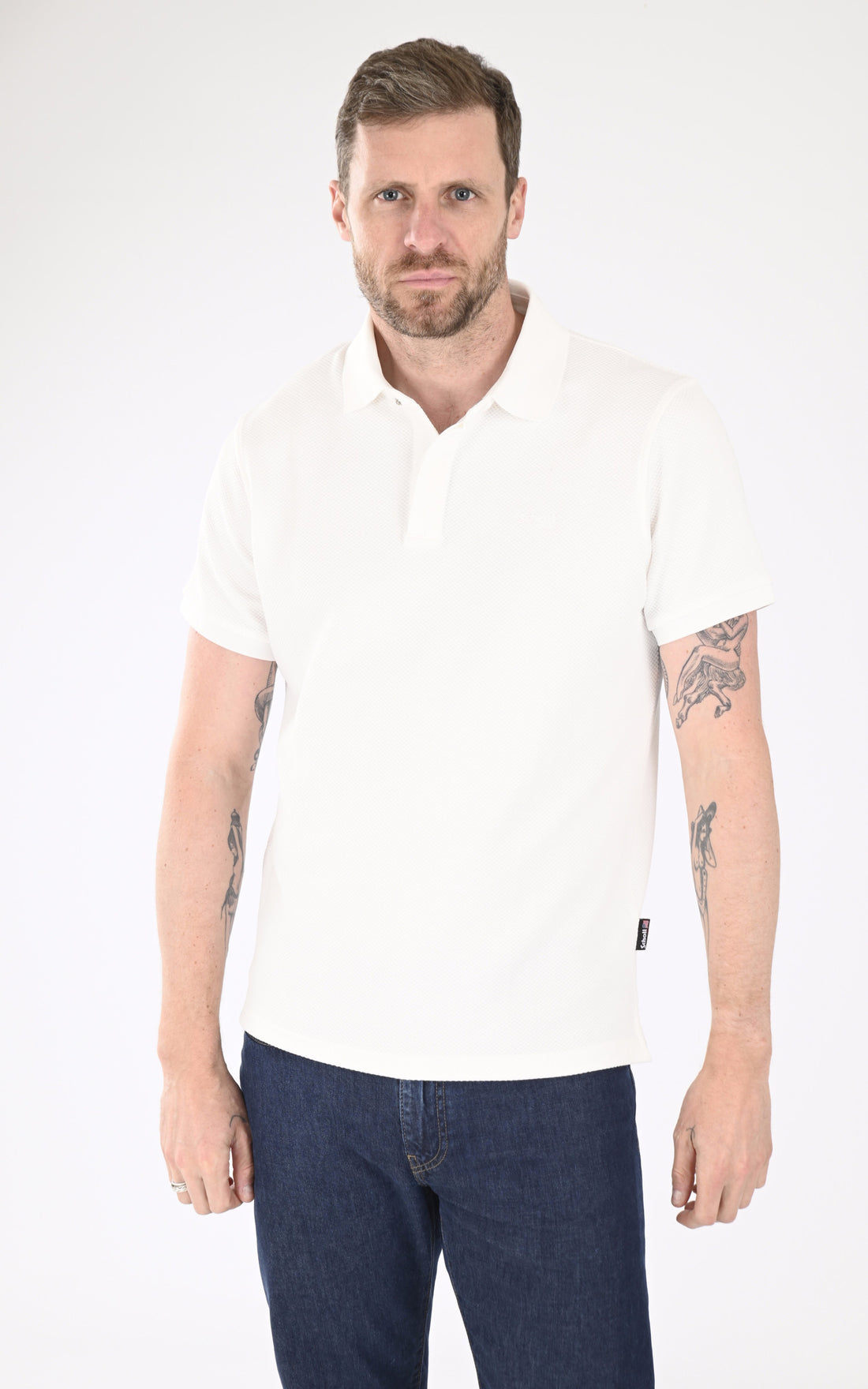 A "PS OLLIN" Blanc Schott Polo Homme opened photo