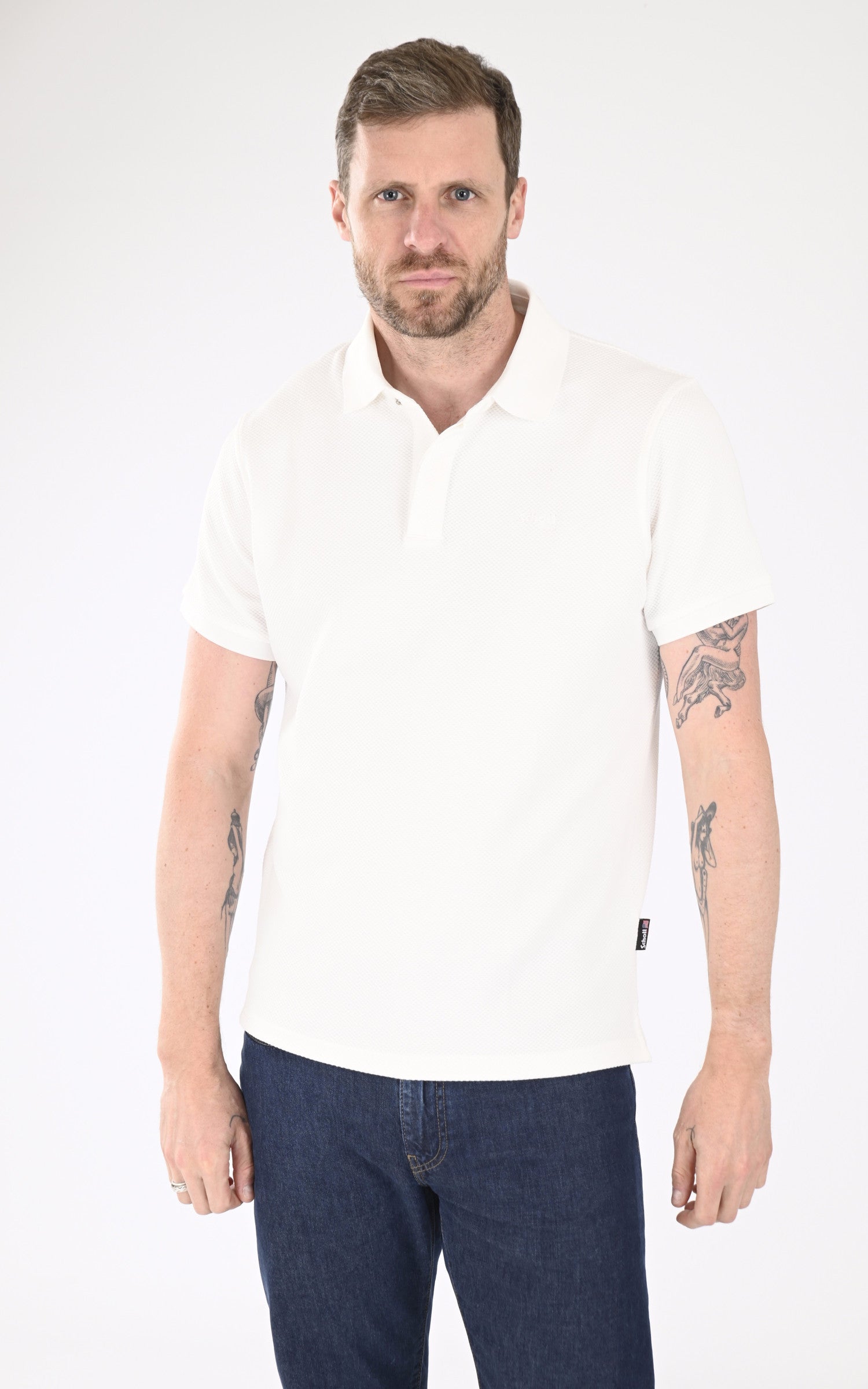 A "PS OLLIN" Blanc Schott Polo Homme opened photo