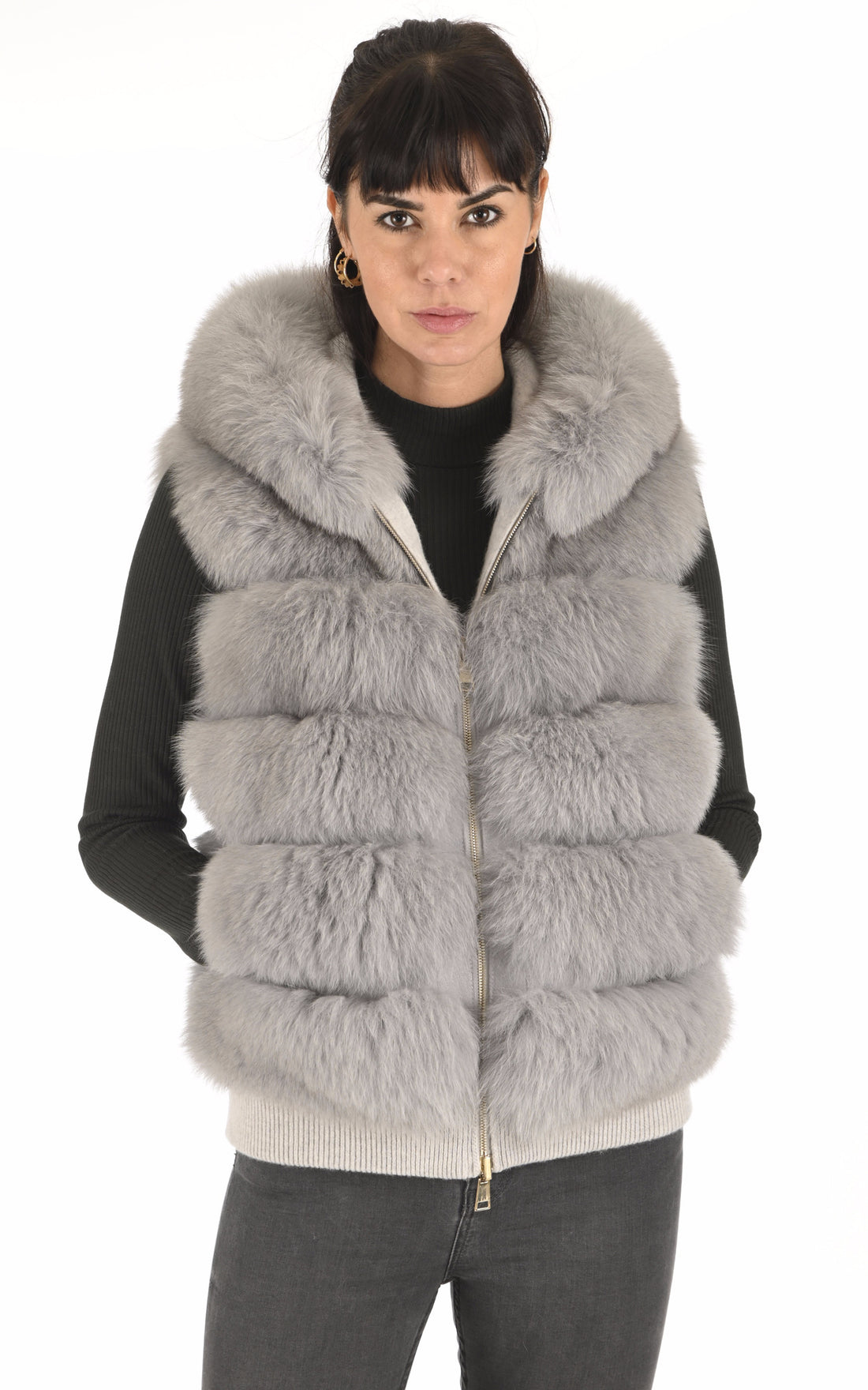A "L602xF" Gris Suprema Gilet Femme opened photo