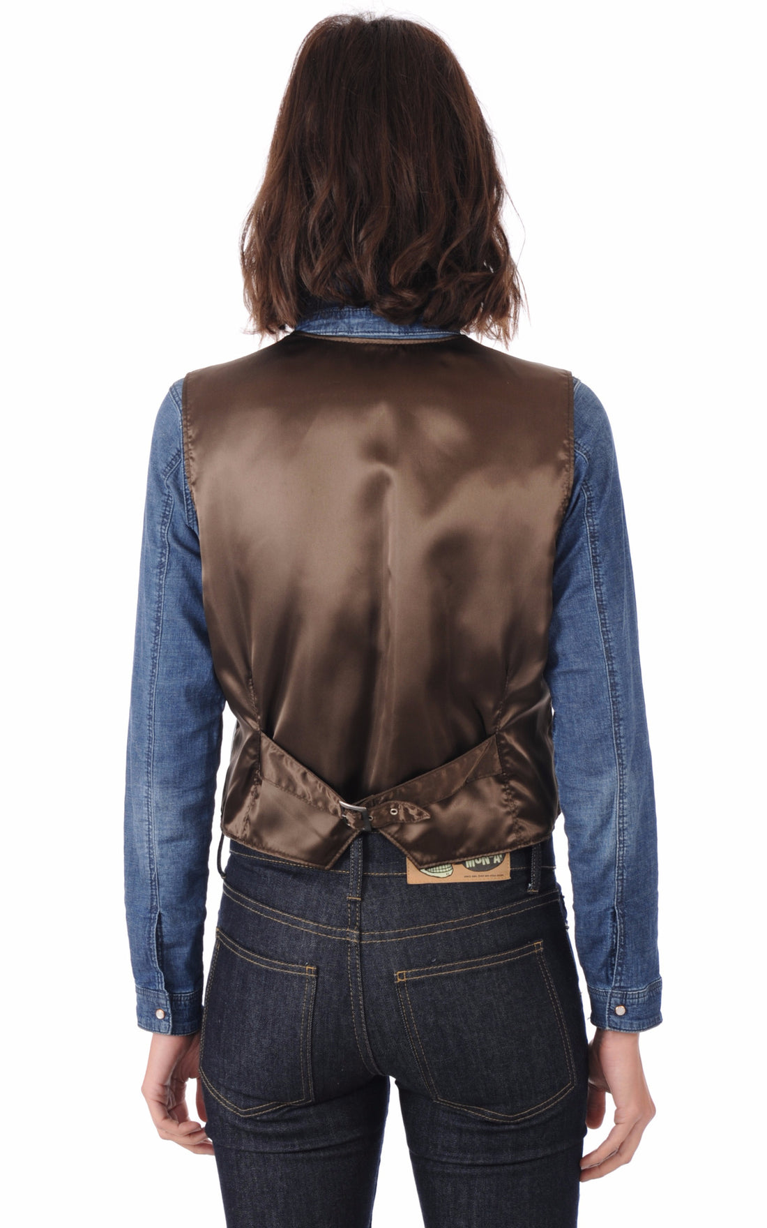 A "Gilet" Marron La Canadienne Gilet Femme closed photo