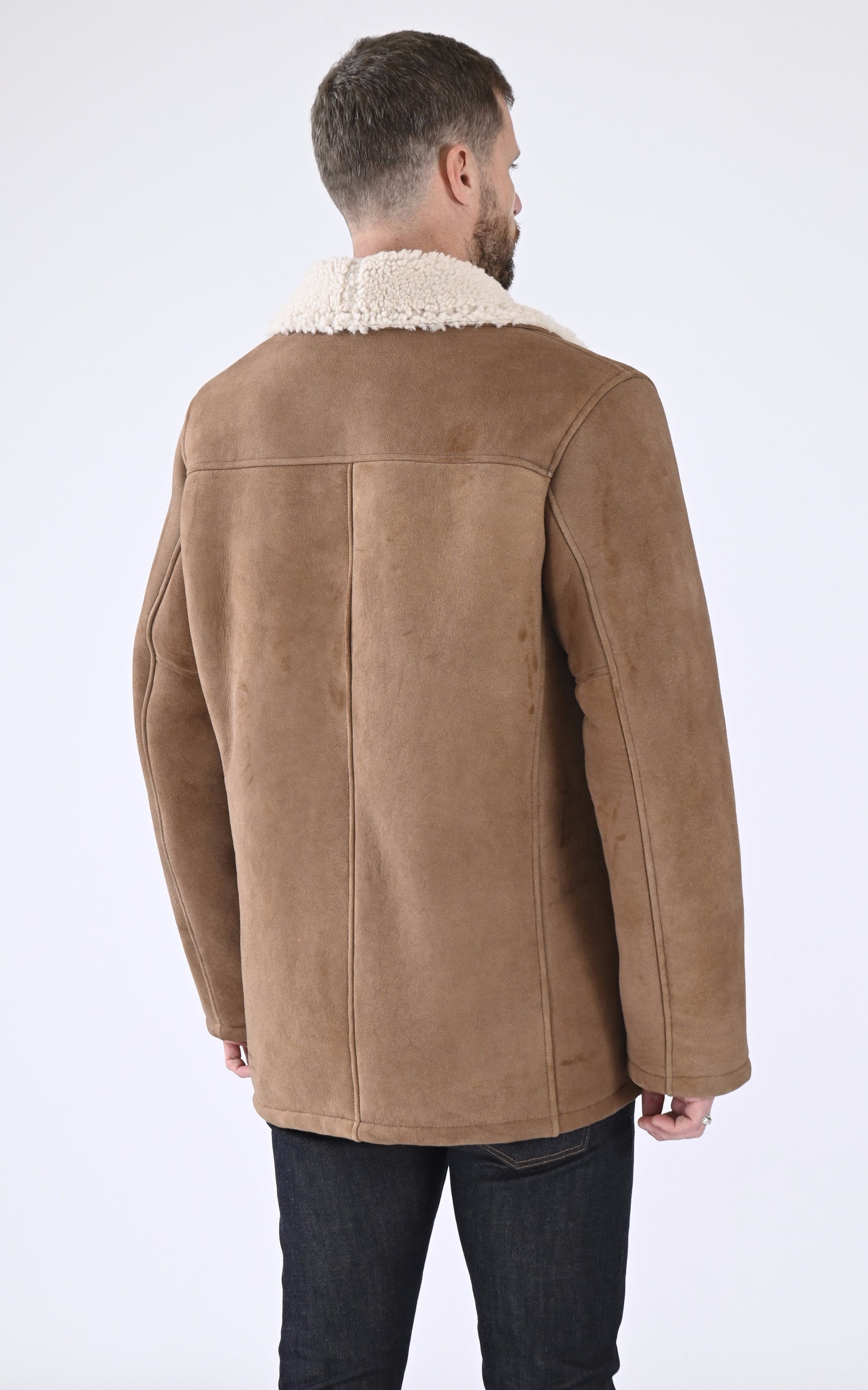 A "LC CABAN SHEEP" Camel Schott Veste Homme back photo