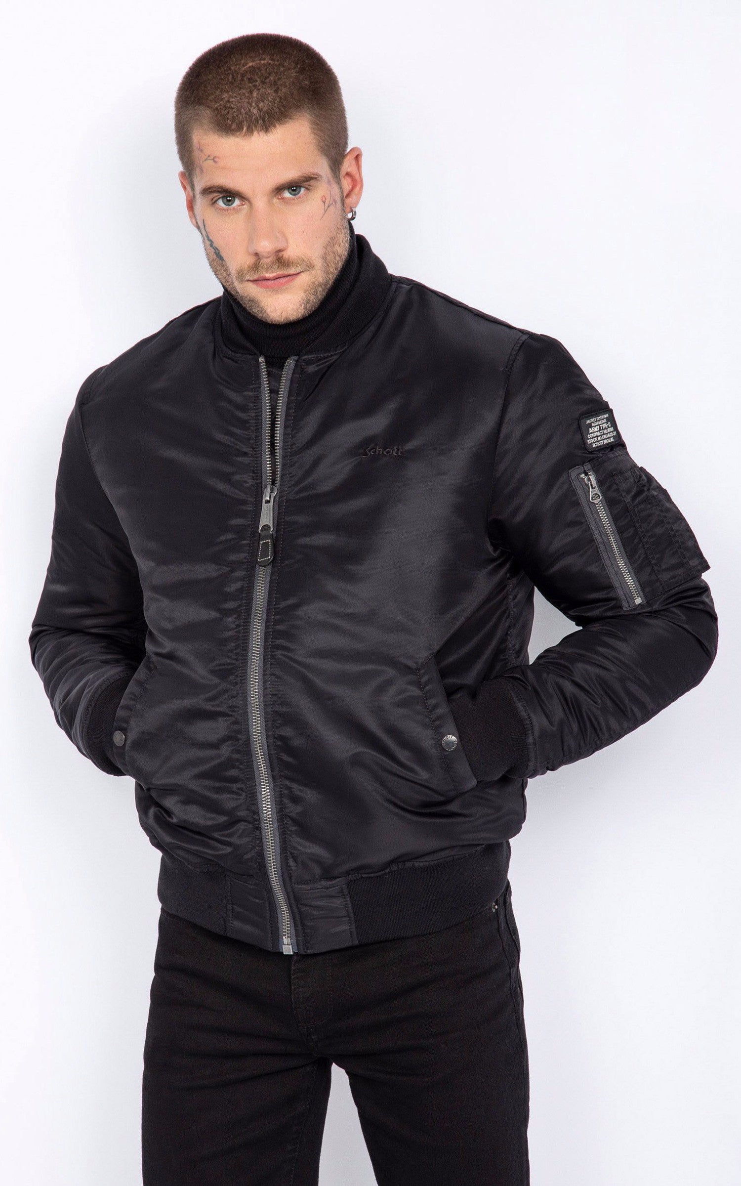 A "AIRFORCE RS" Noir Schott Blouson Homme opened photo