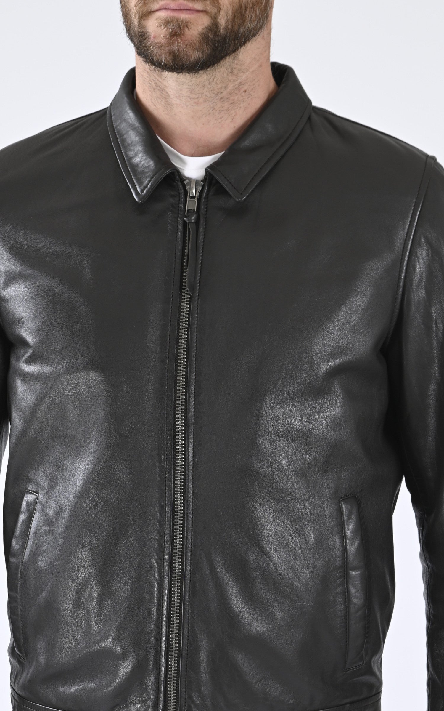 A "TYSON" Marron Serge Pariente Blouson Homme details photo 5