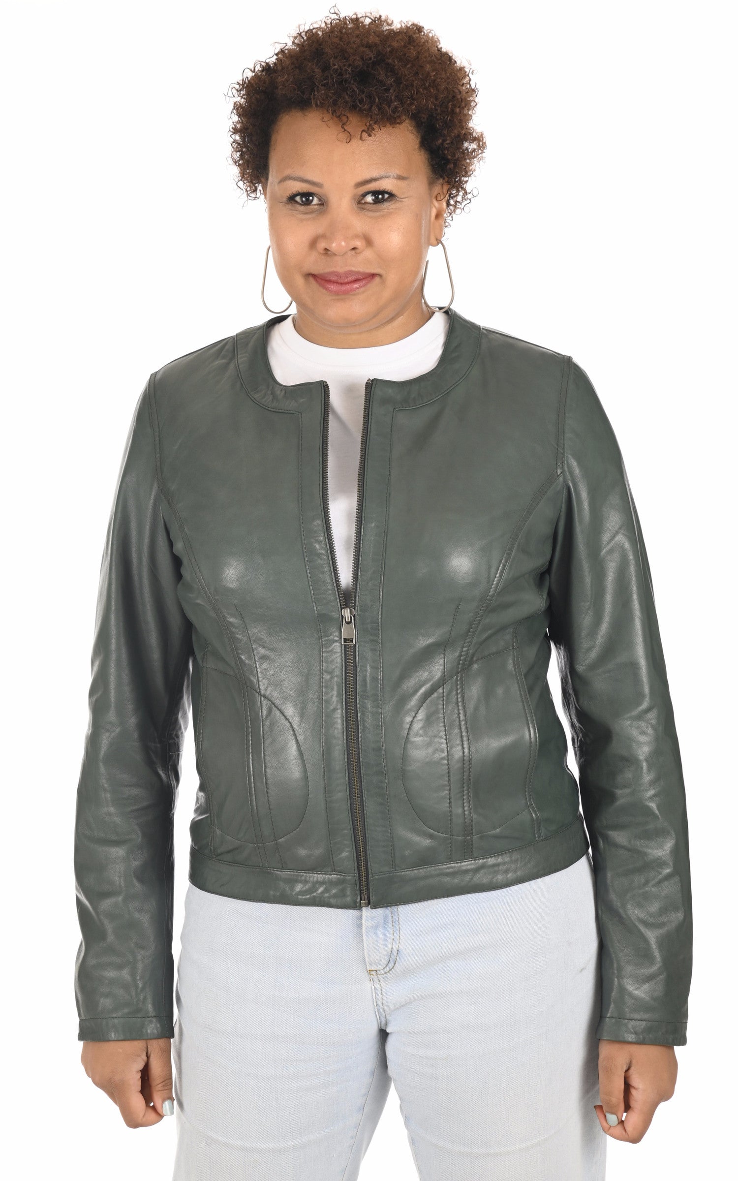 A "FAY COMFORT" Vert La Canadienne Blouson Femme closed photo