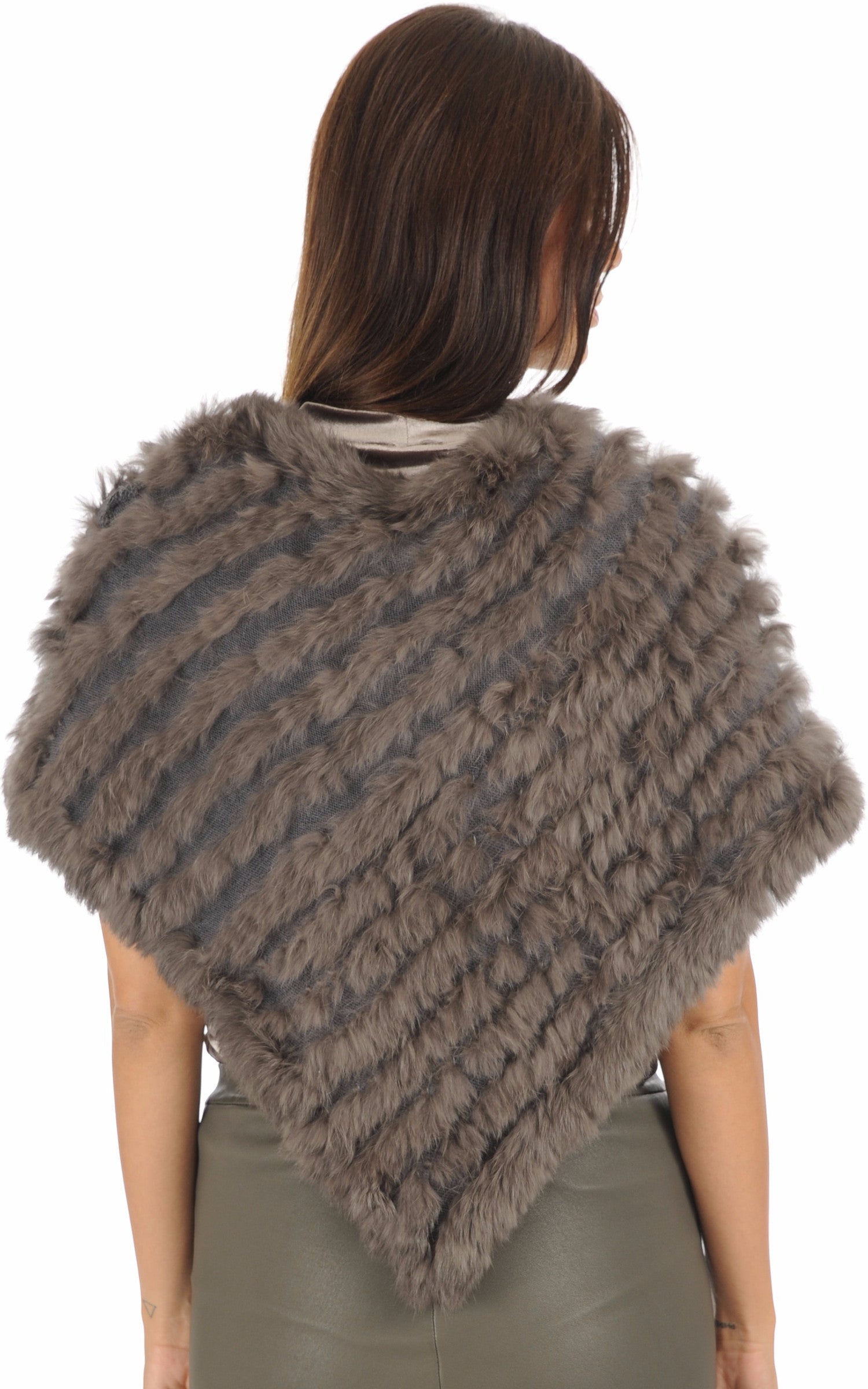 A "PONCHO" Gris La Canadienne Poncho Femme back photo