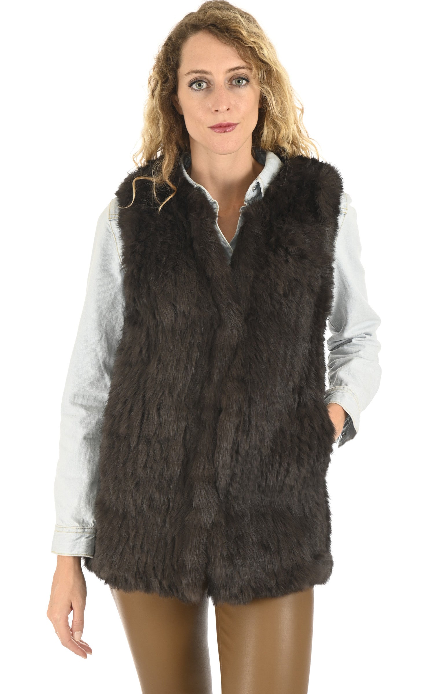 A "GILET 70" Kaki La Canadienne Veste Femme closed photo 2