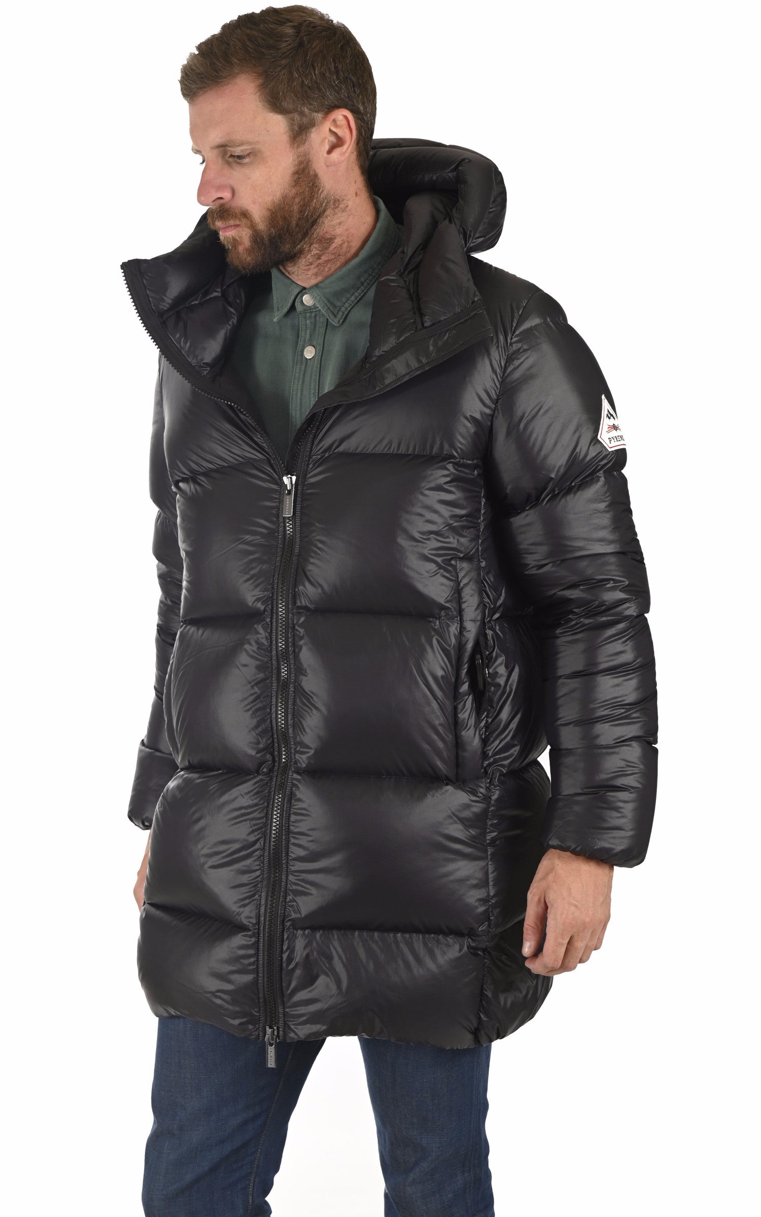 A "ANTON FF" Noir Pyrenex 3/4 Doudoune Homme closed photo 2