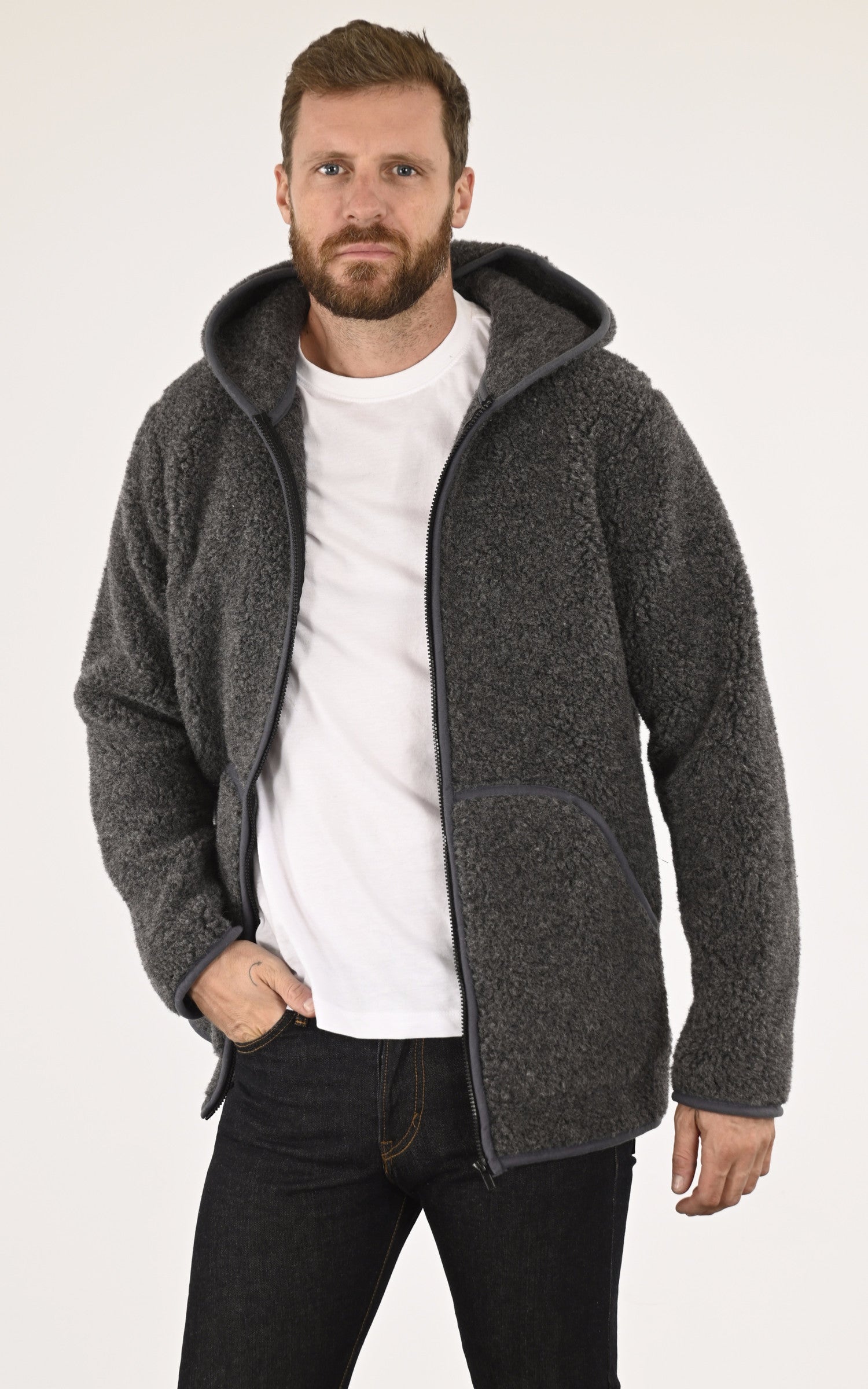 A "WOO" Gris La Canadienne Veste Homme opened photo
