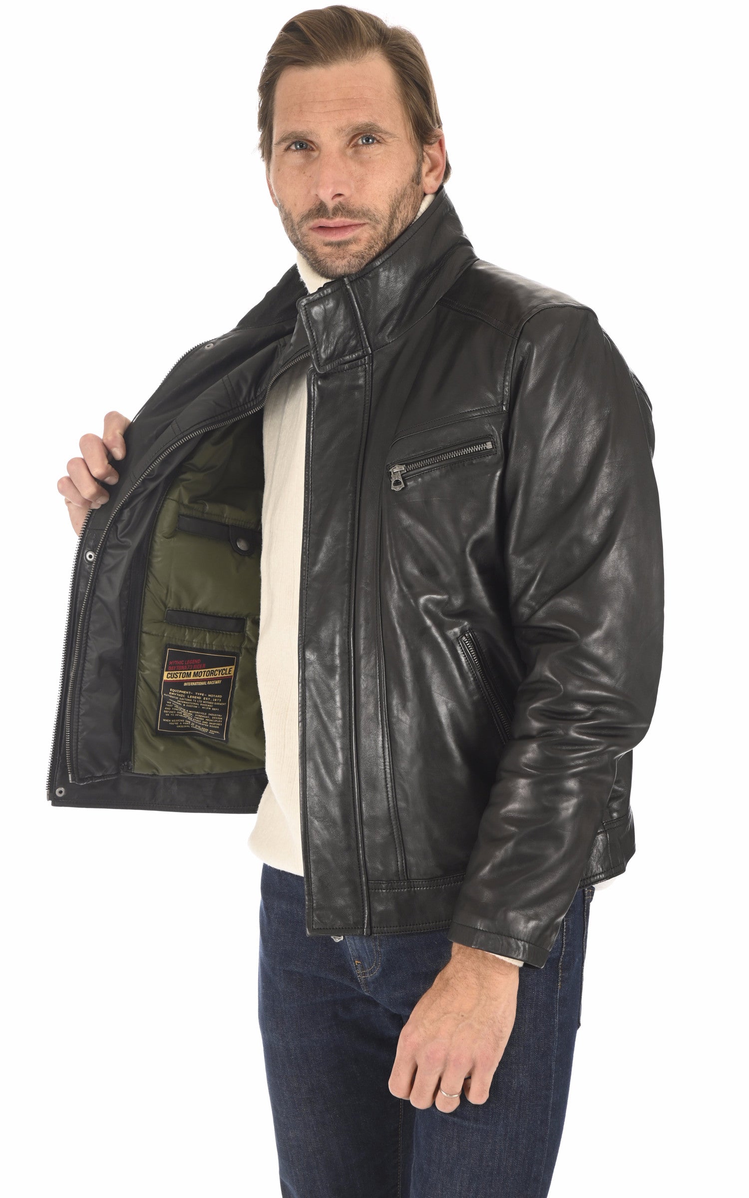 A "FALCONERO 100737" Noir Daytona 73 Blouson Homme interior photo