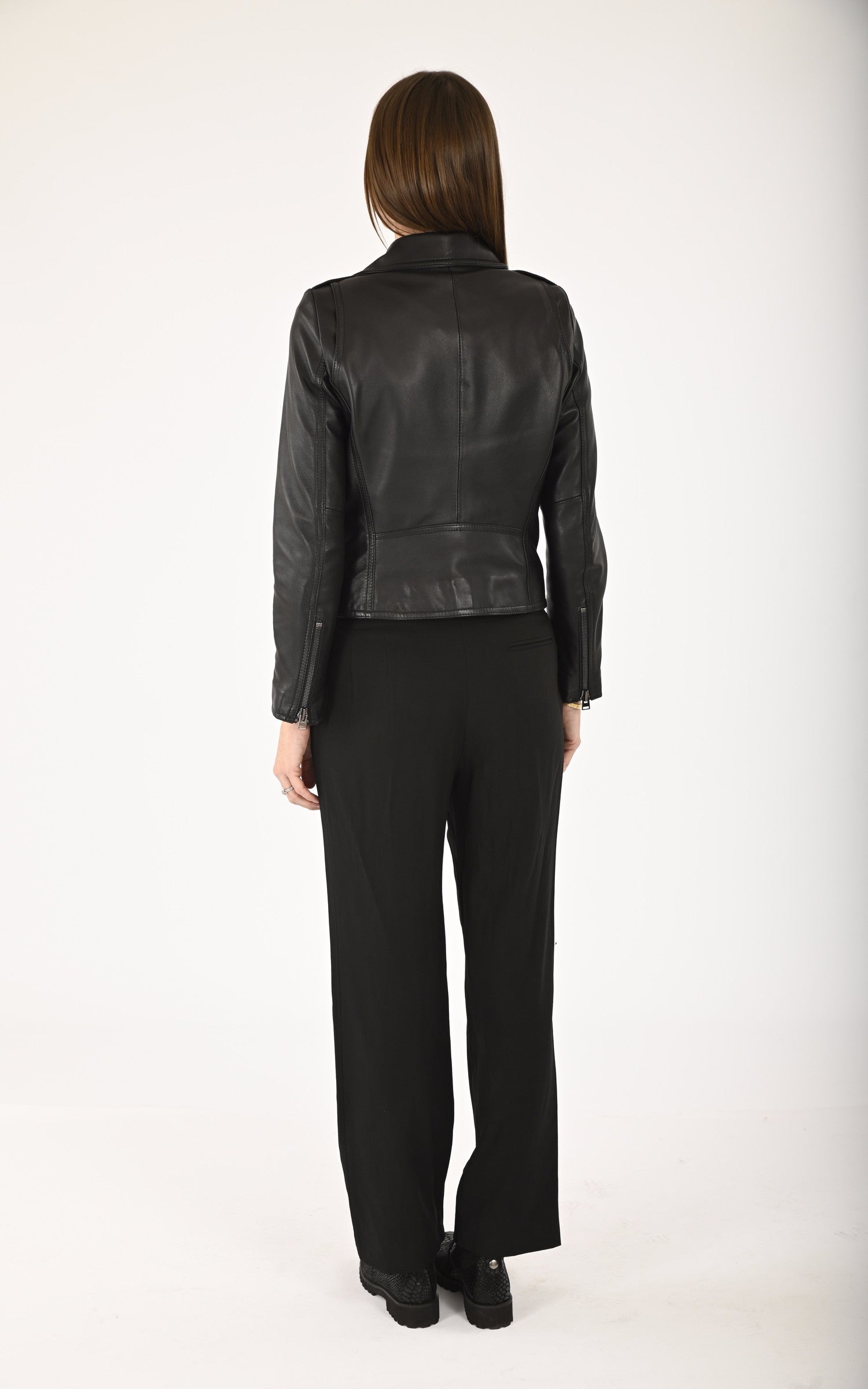 A "LESLA FF" Noir La Canadienne Blouson Femme back photo