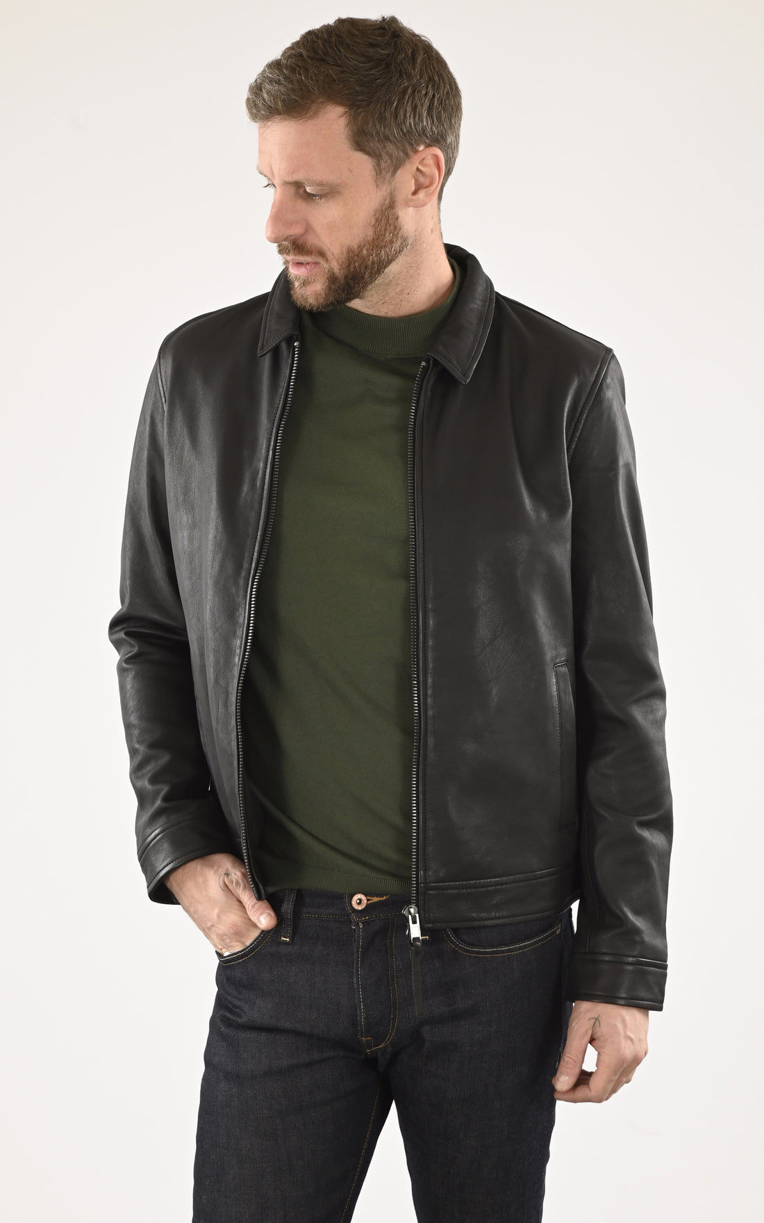 A "TYSON" Noir Serge Pariente Blouson Homme opened photo