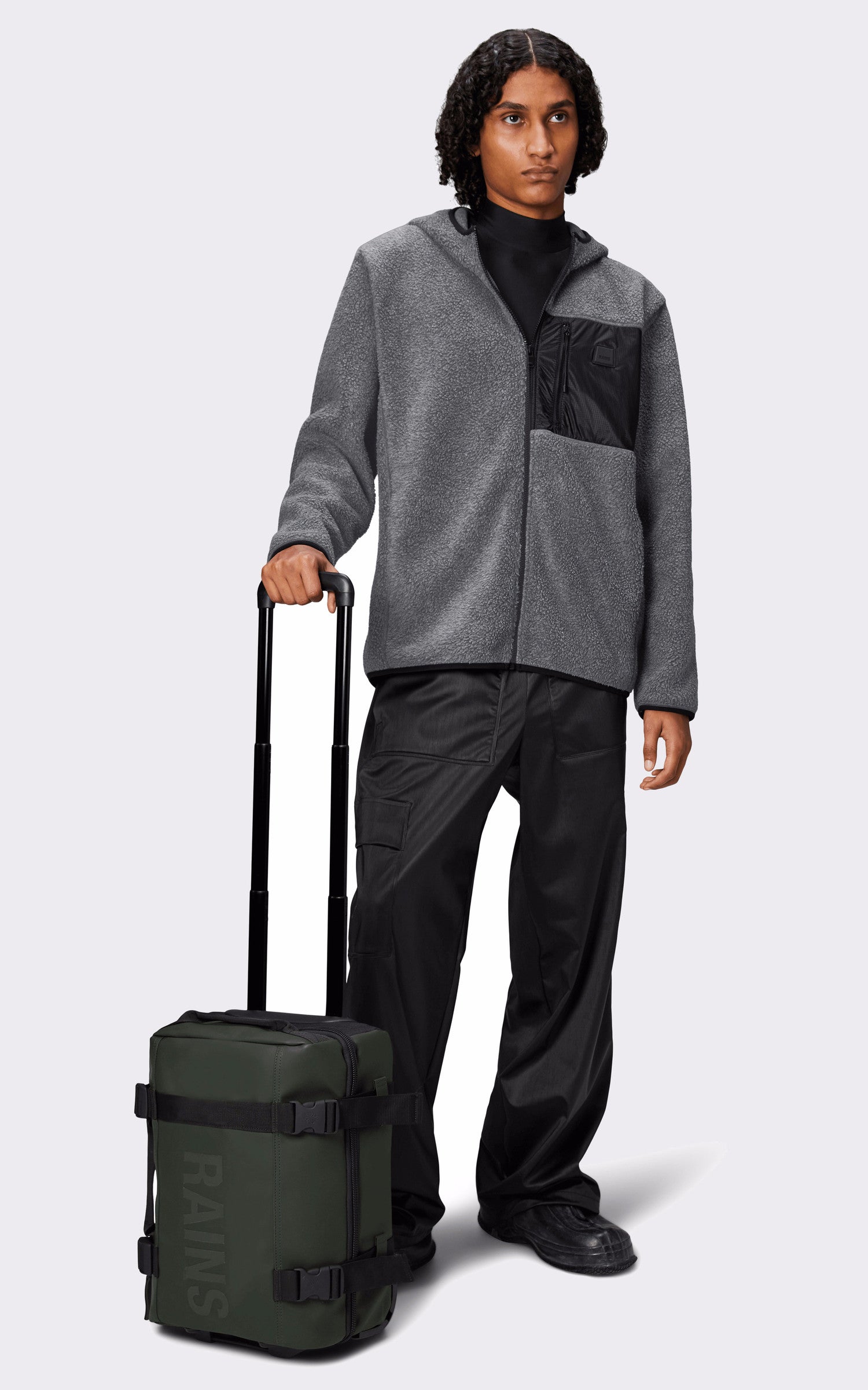 A "14790 TEXEL CABIN BAG MINI" Kaki Rains valise Mixte back photo