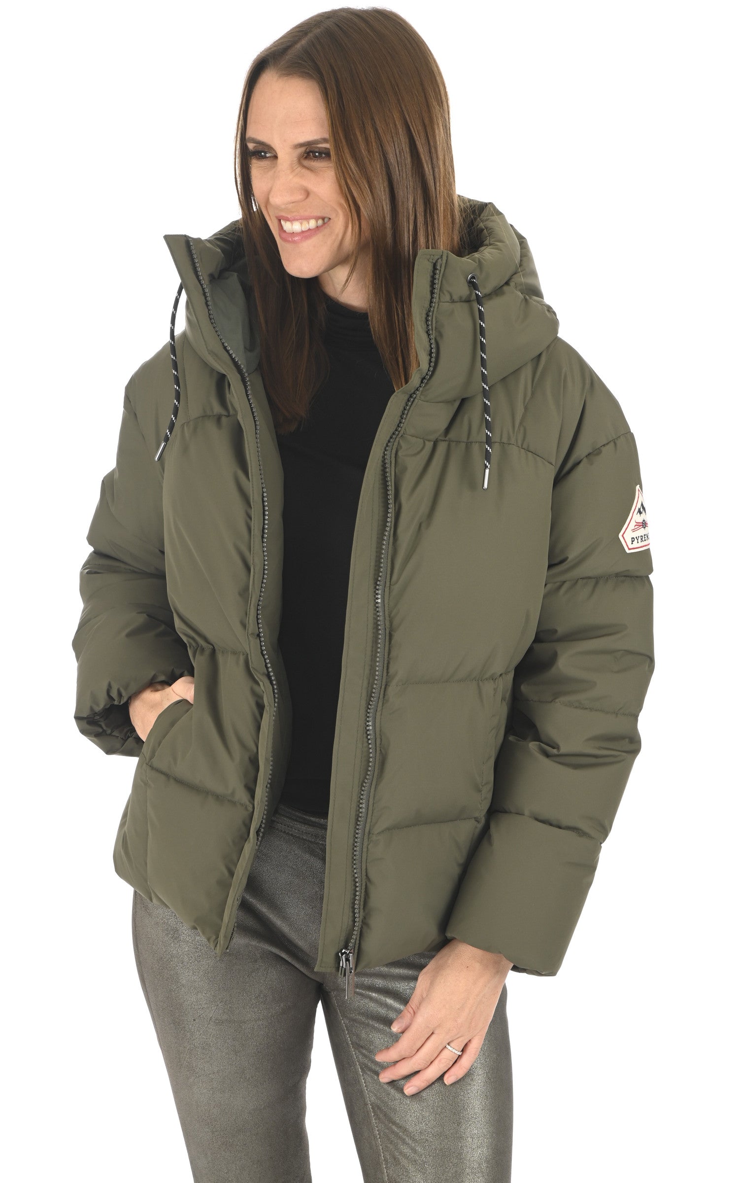 A "HARMONIE 3" Deep khaki Pyrenex Bl Doudoune Femme opened photo