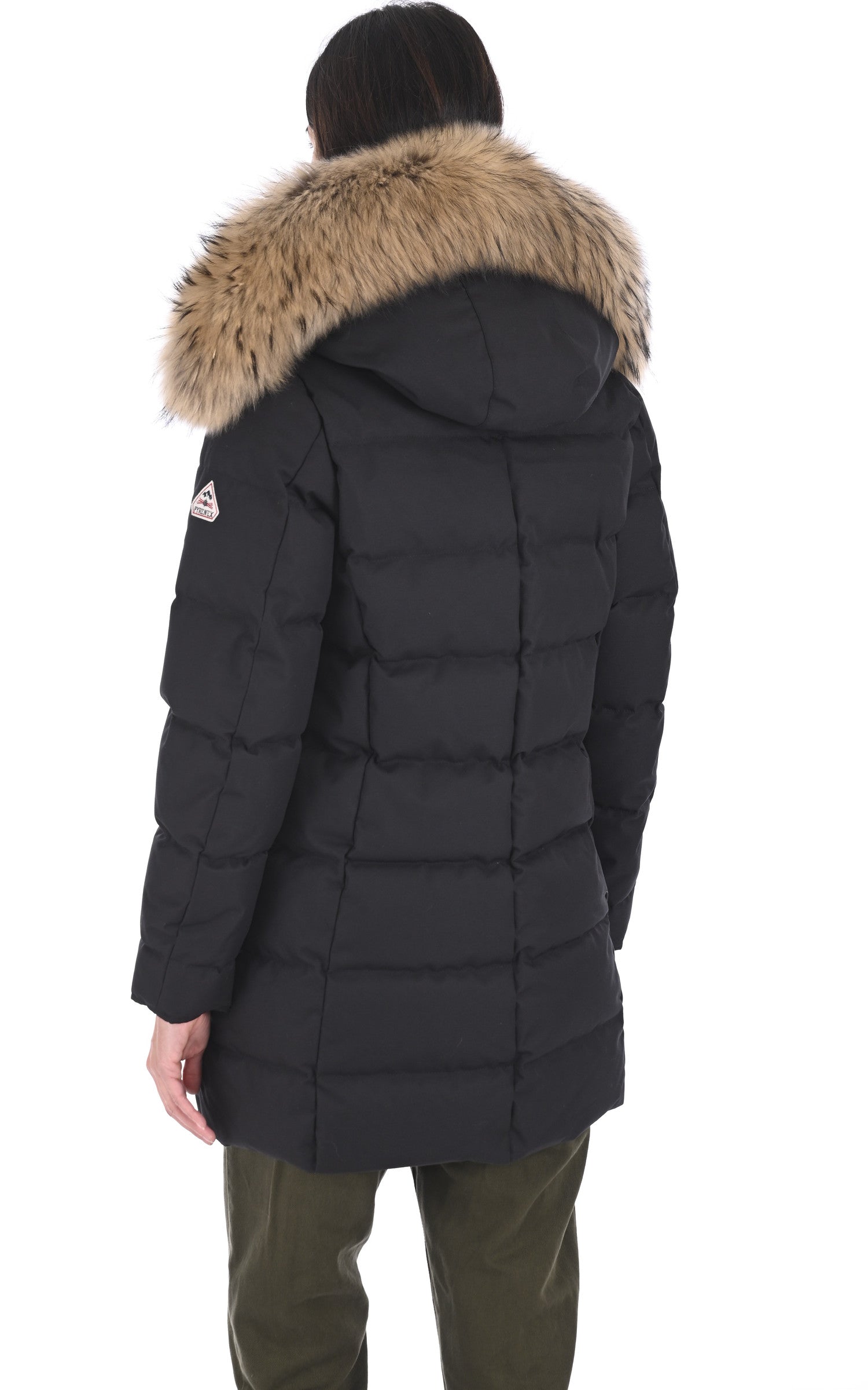 A "GRENOBLE FUR" Noir Pyrenex 3/4 Doudoune Femme back photo 4