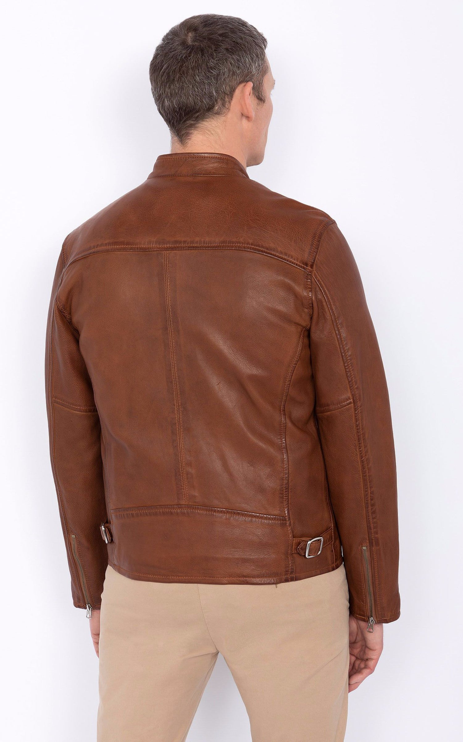 A "LC949WX" Cognac Schott Blouson Homme back photo