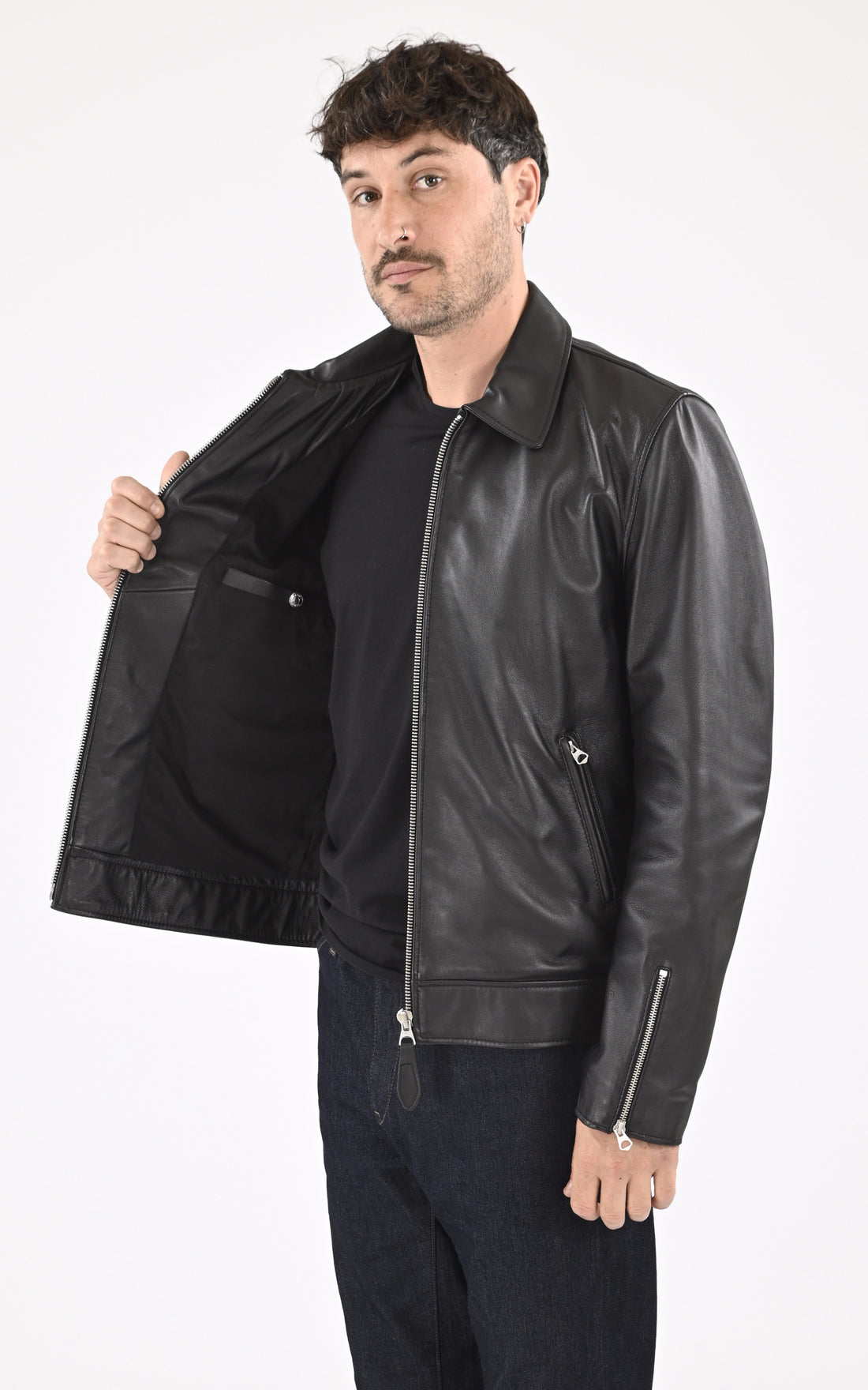 A "LC TAMPA" Noir Schott Blouson Homme opened photo