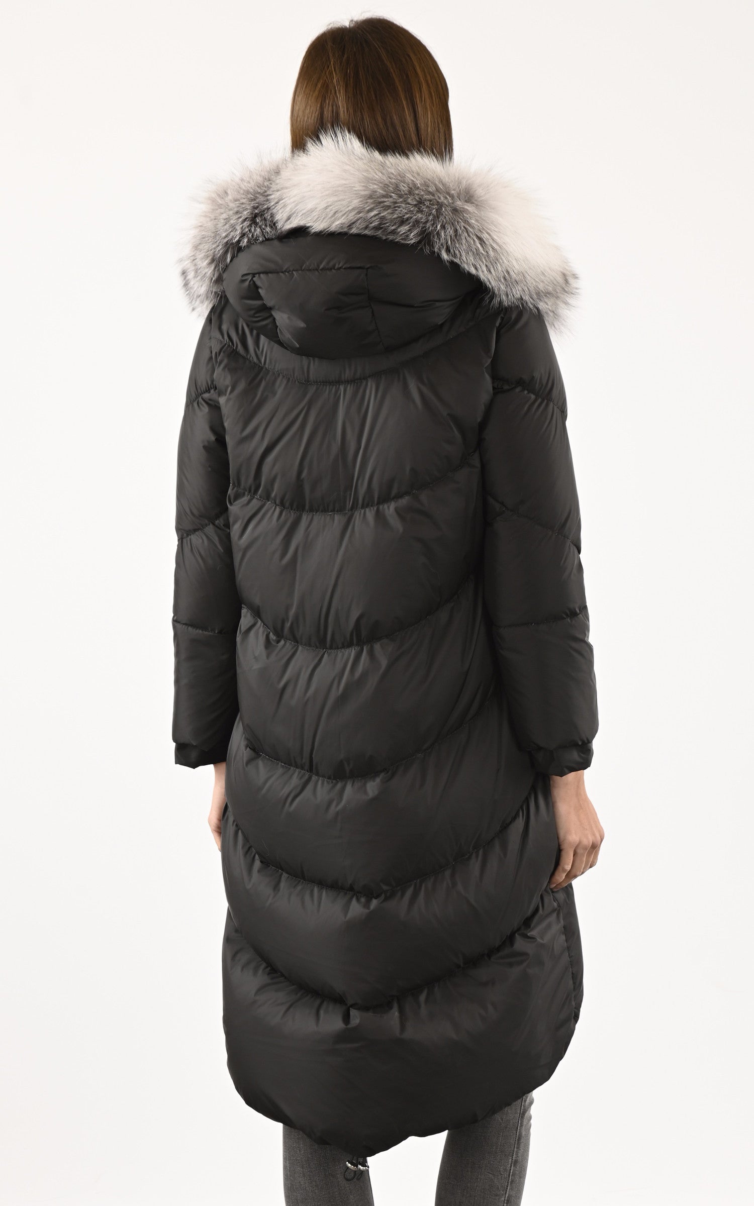 A "CLIZIONE" Noir Flo&Clo 7/8 Doudoune Femme back photo 4