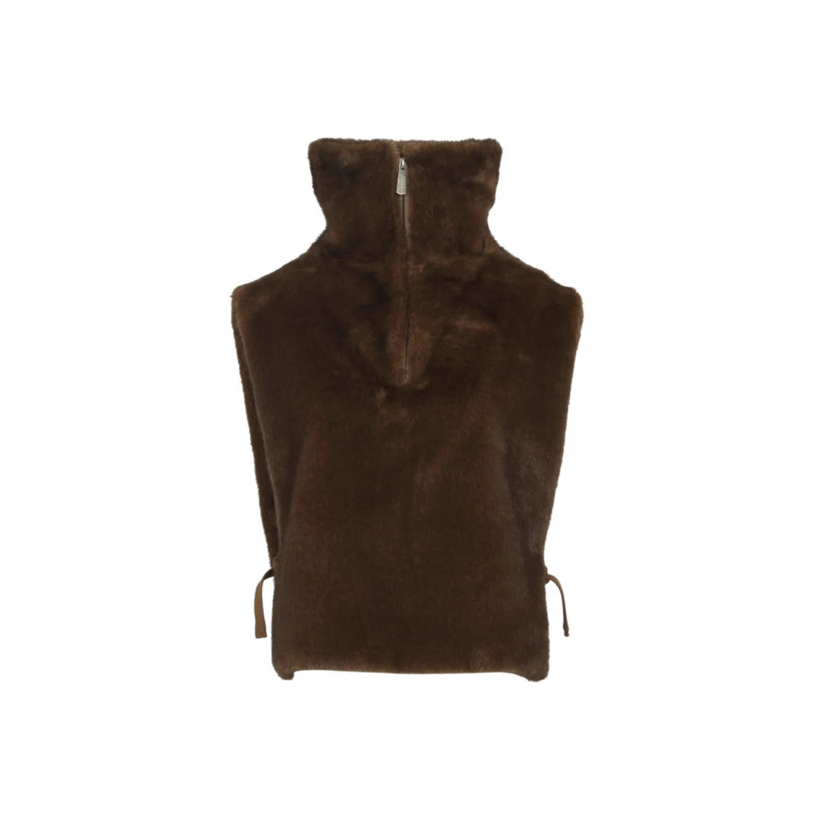 Pull sans manche col en fausse fourrure Yasmine