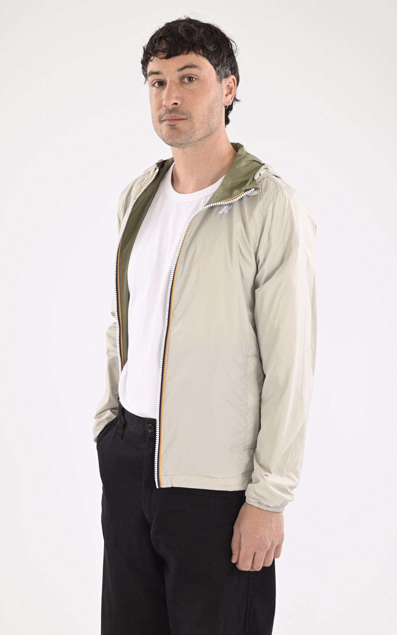 A "JACK ECO PLUS DOUBLE K2124EW" Beige K-Way Blouson Homme closed photo 2