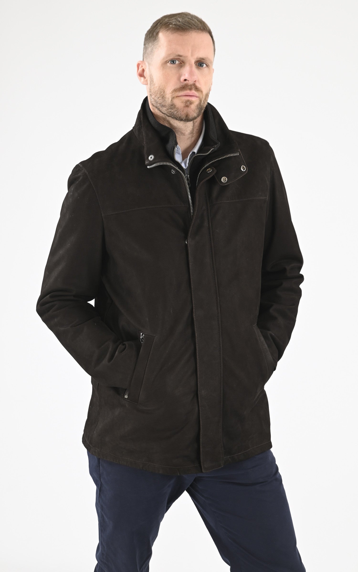 A "MIKA" Marron La Canadienne Blouson Homme closed photo
