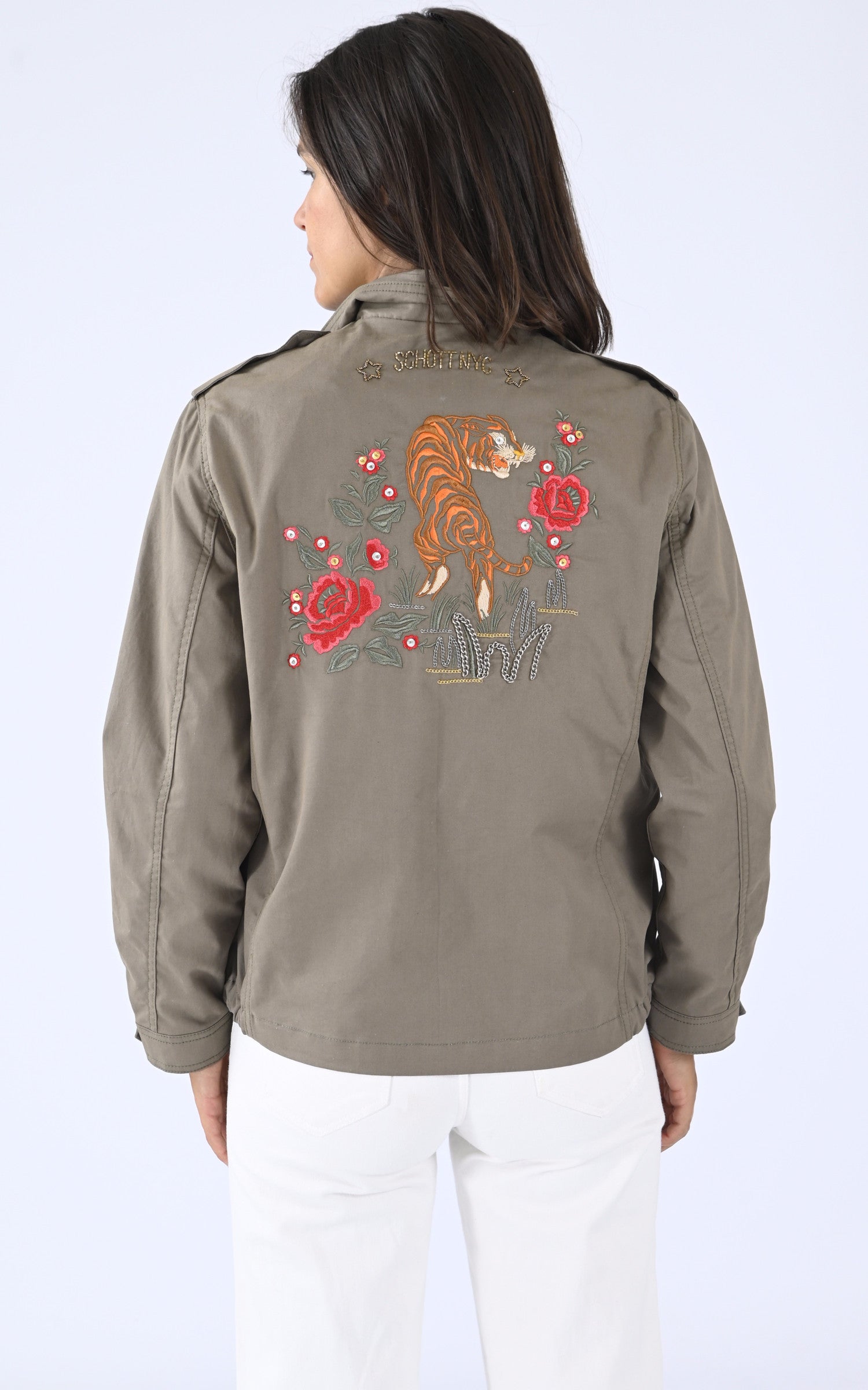 A "ABILENEW" Kaki Schott Blouson Femme back photo 4