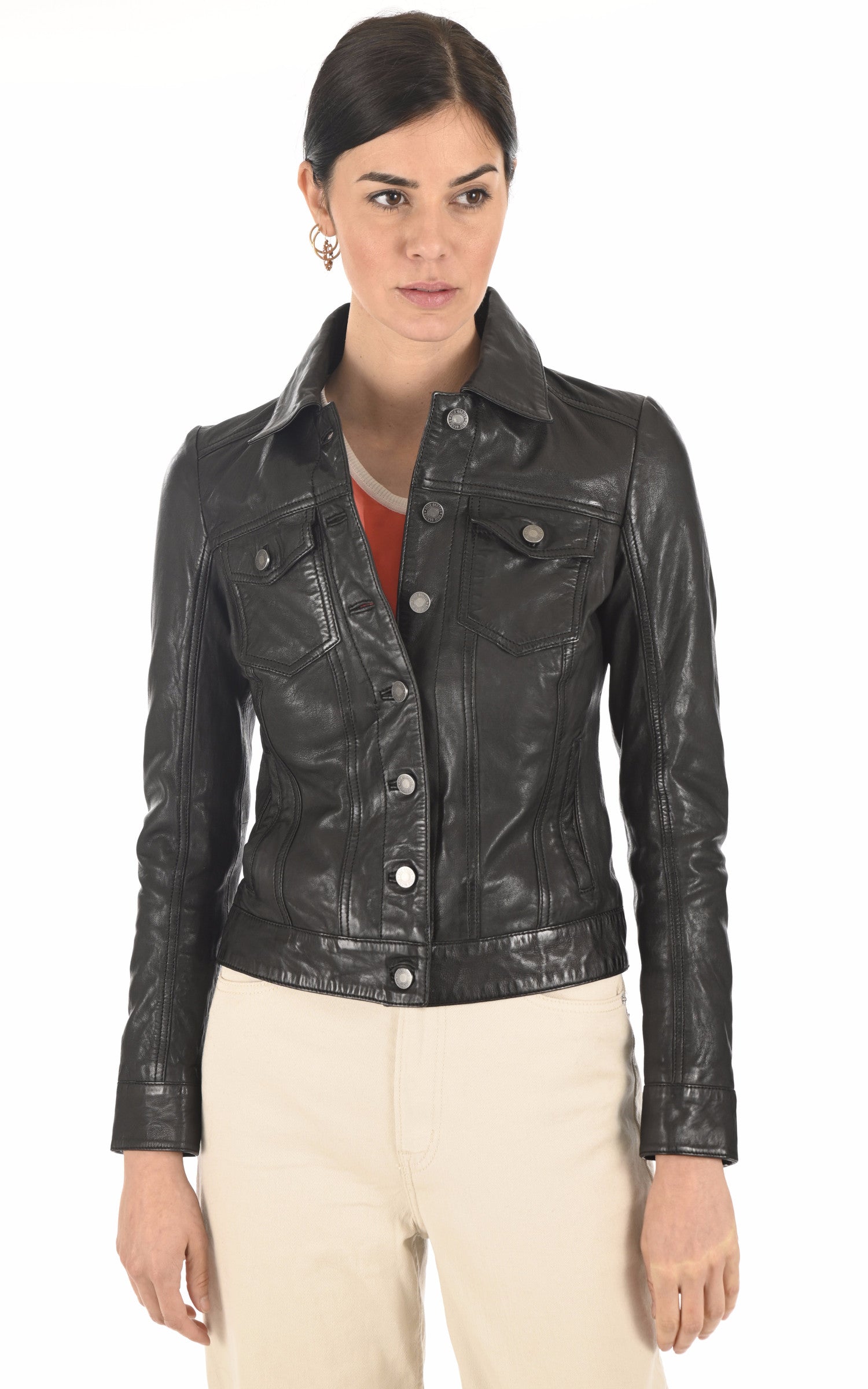 A "JANILA 101971" Noir Rose Garden Blouson Femme closed photo